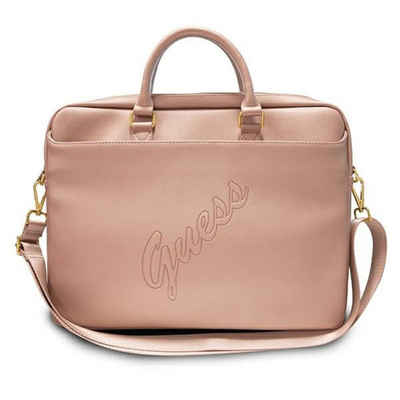 Guess Laptop-Hülle Guess Saffiano Script Collection Universal Handtasche für Notebook Pink mit Muster