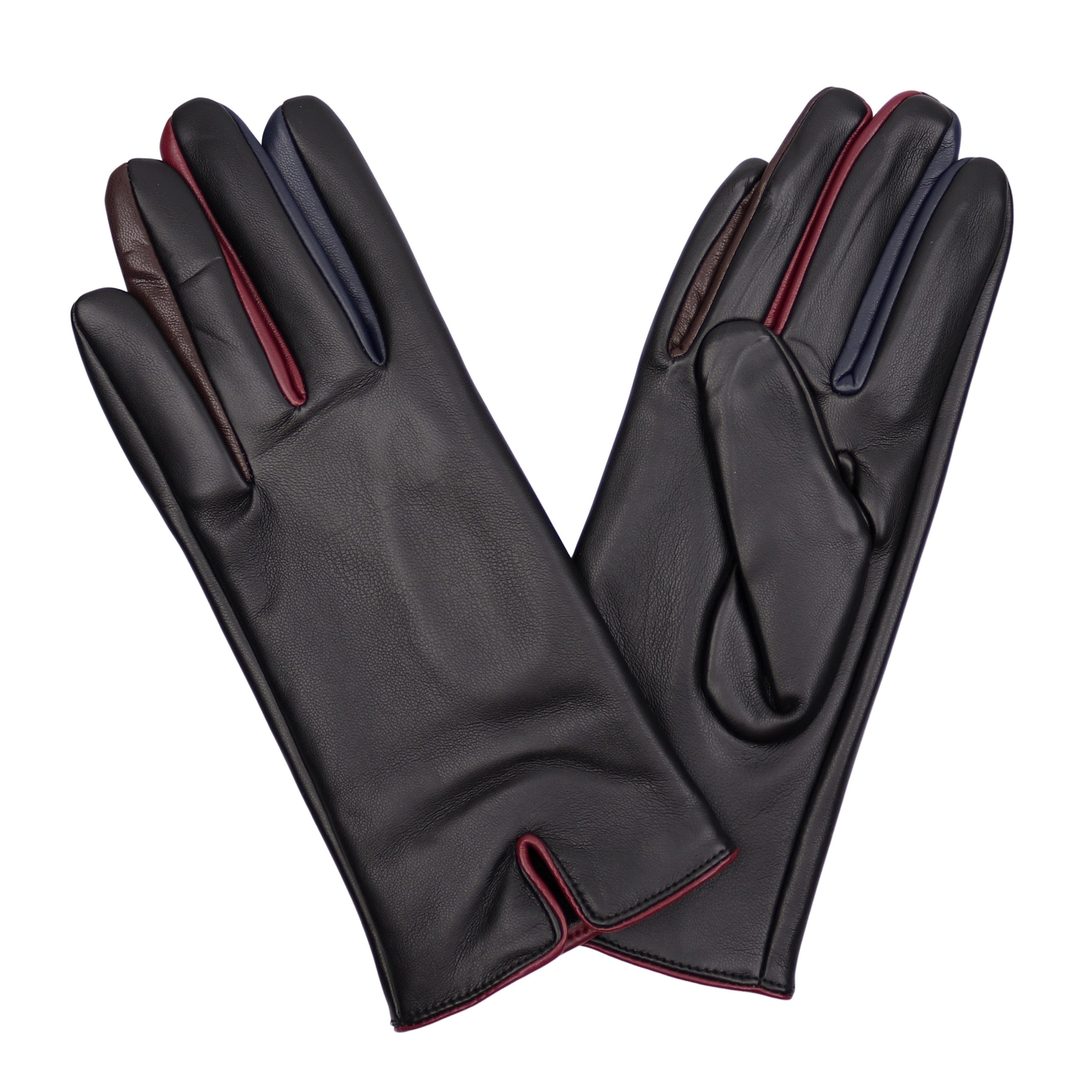 MIRROSI Lederhandschuhe Damen Touchscreen Handschuhe gefüttert Warm ONESIZE aus Veganleder sehr weich und warm ideal für Herbst oder Winter