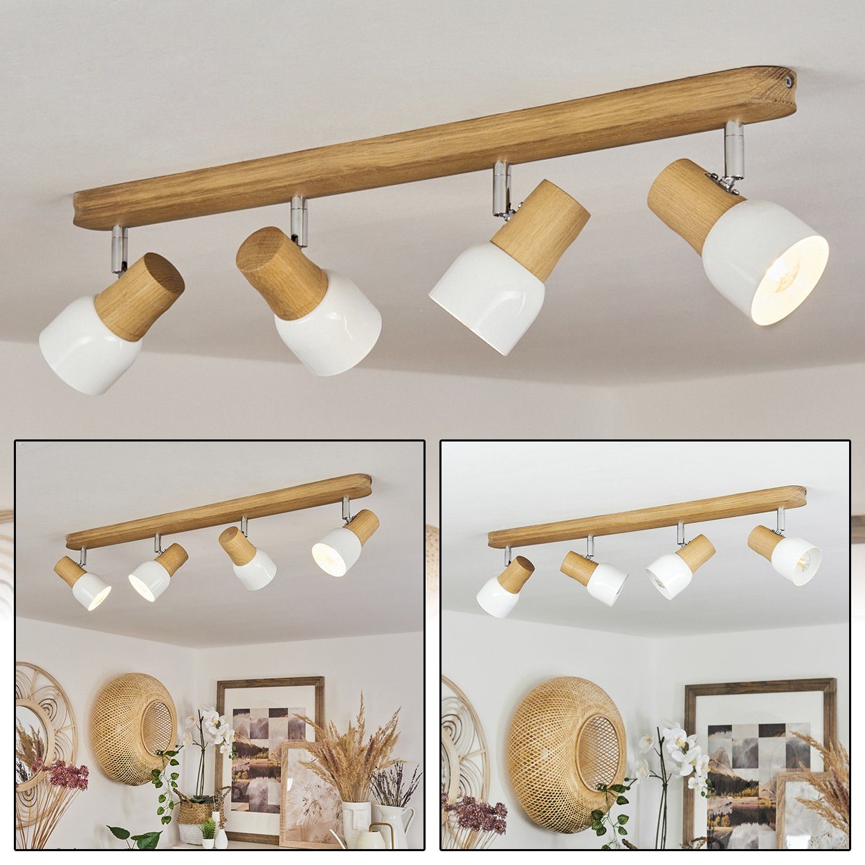 hofstein Deckenleuchte »»Paradiso«, moderne Deckenlampe aus Holz/Metall
