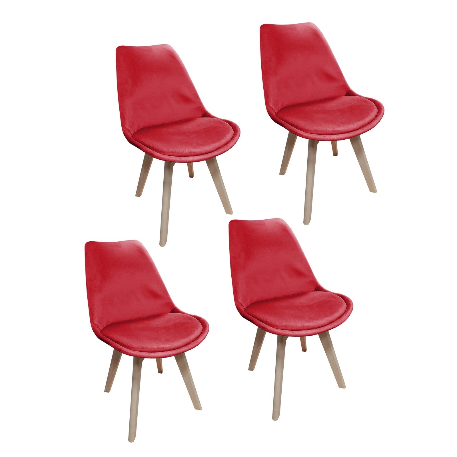 HTI-Living Esszimmerstuhl Stuhl Atlanta Velvet Uni 4er-Set (Set, 4 St), Esszimmerstuhl Samtbezug Holzfüße