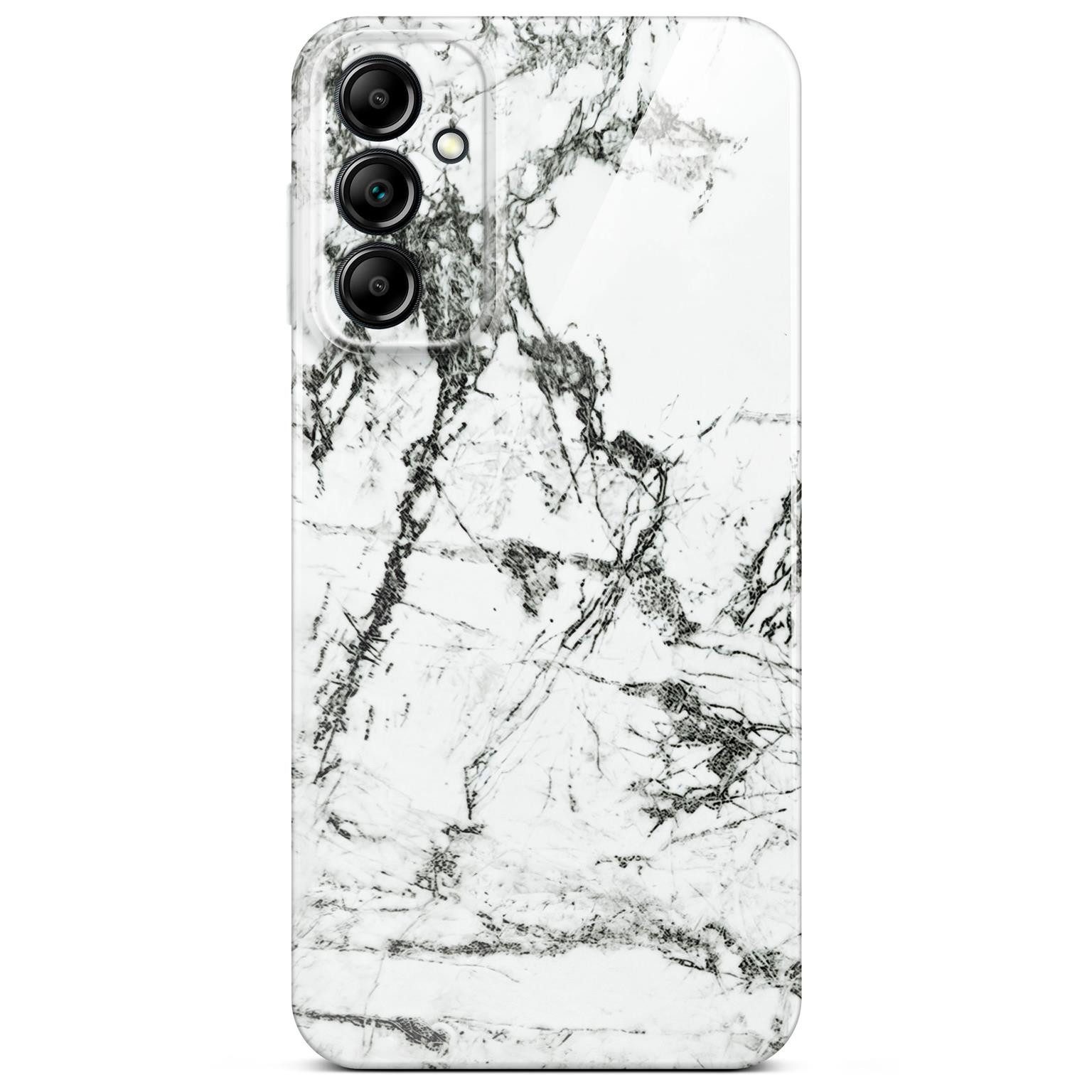 Handyhülle für Samsung Galaxy A14 (4G/5G) Hülle Marmor Bliss Cover Weiß Grau