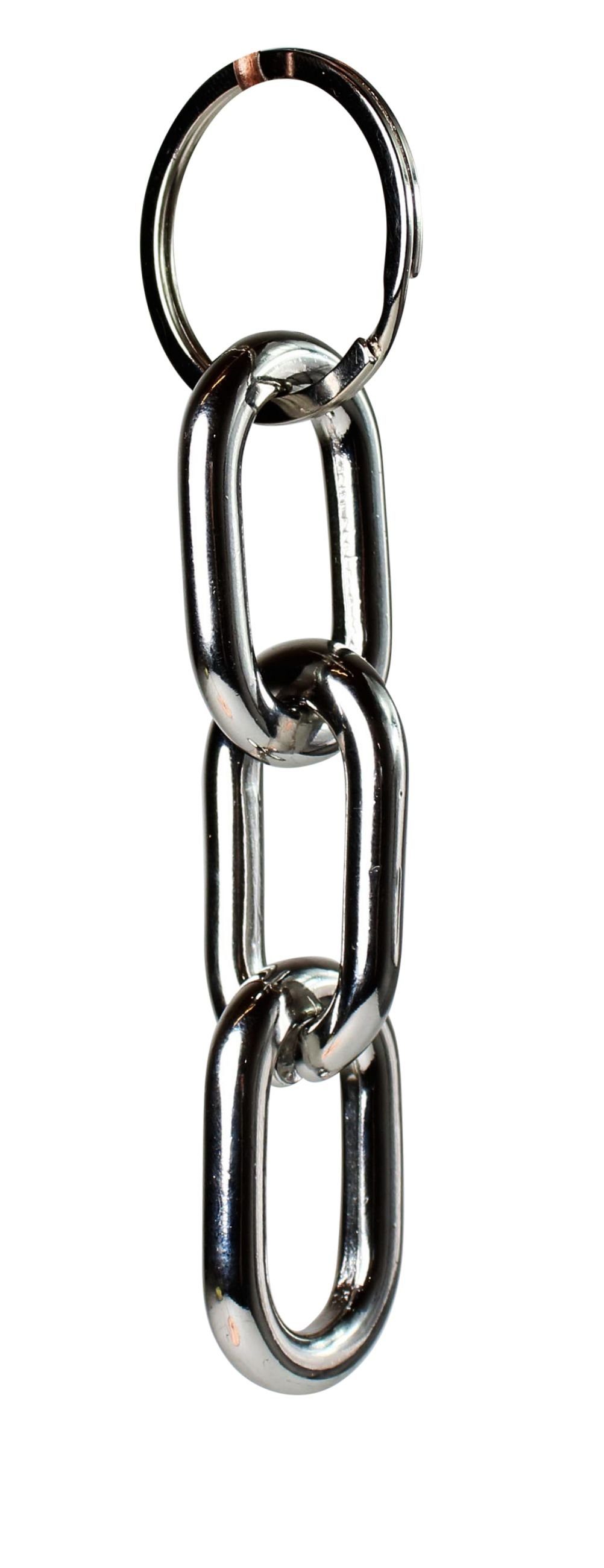 FRONHOFER Schlüsselanhänger 18859, Schlüsselanhänger aus Stahl im Kettendesign, silberfarbig