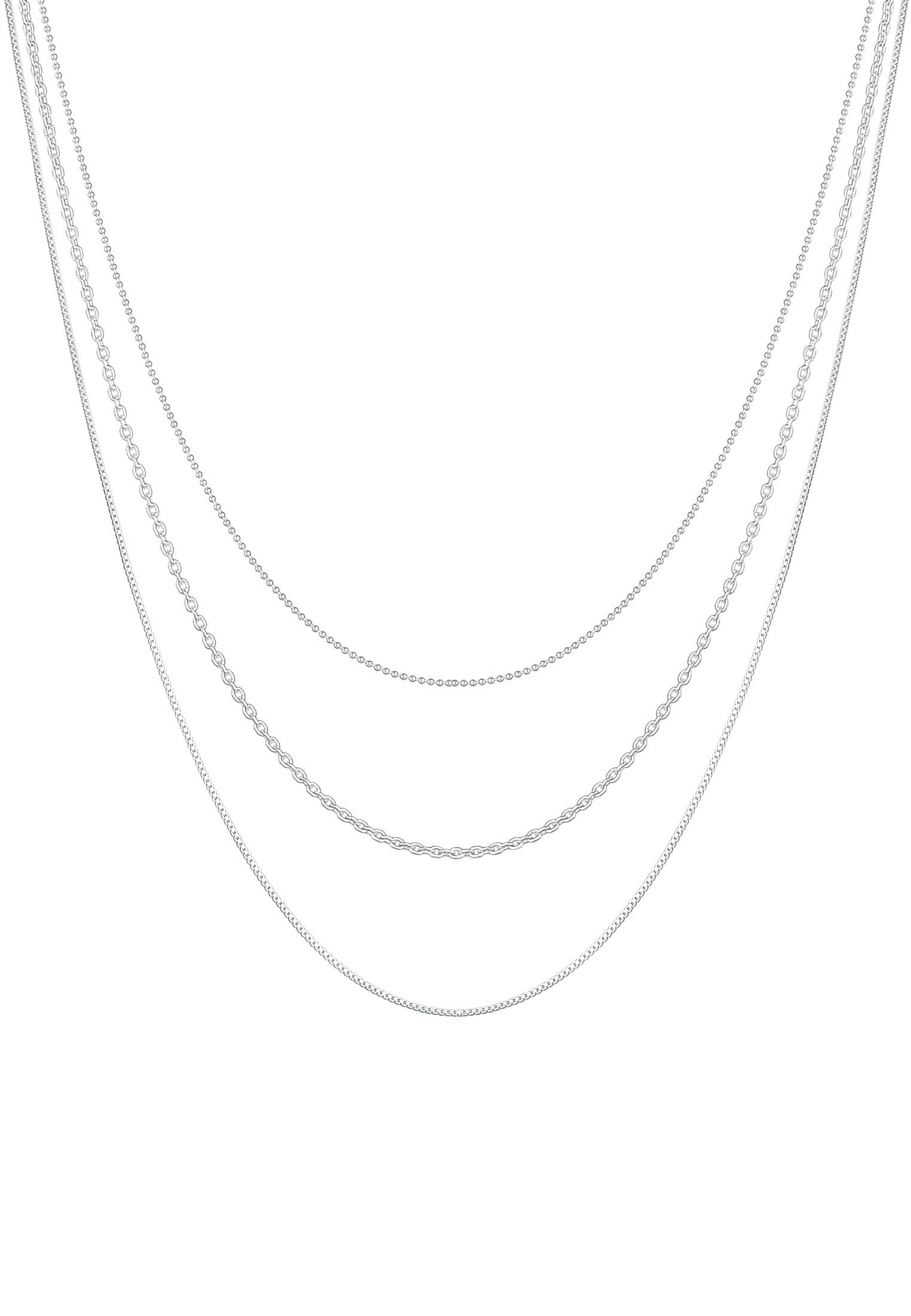 Elli Gliederkette Basic Layer Lagen Look Trend Blogger 925 Silber