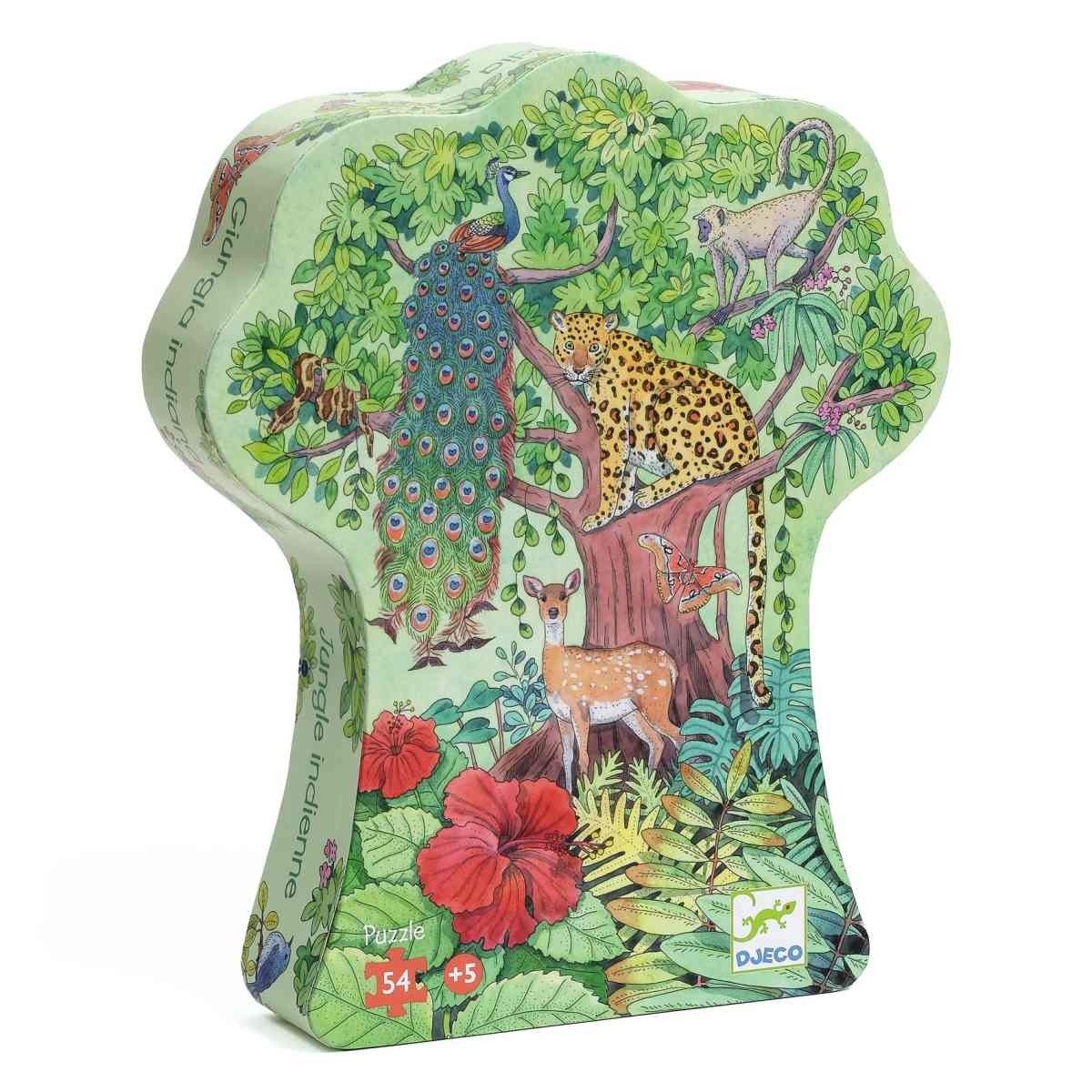 DJECO Puzzle Indischer Dschungel 54 Teile Kinderpuzzle für Kinder, 54 Puzzleteile, Kinderpuzzle