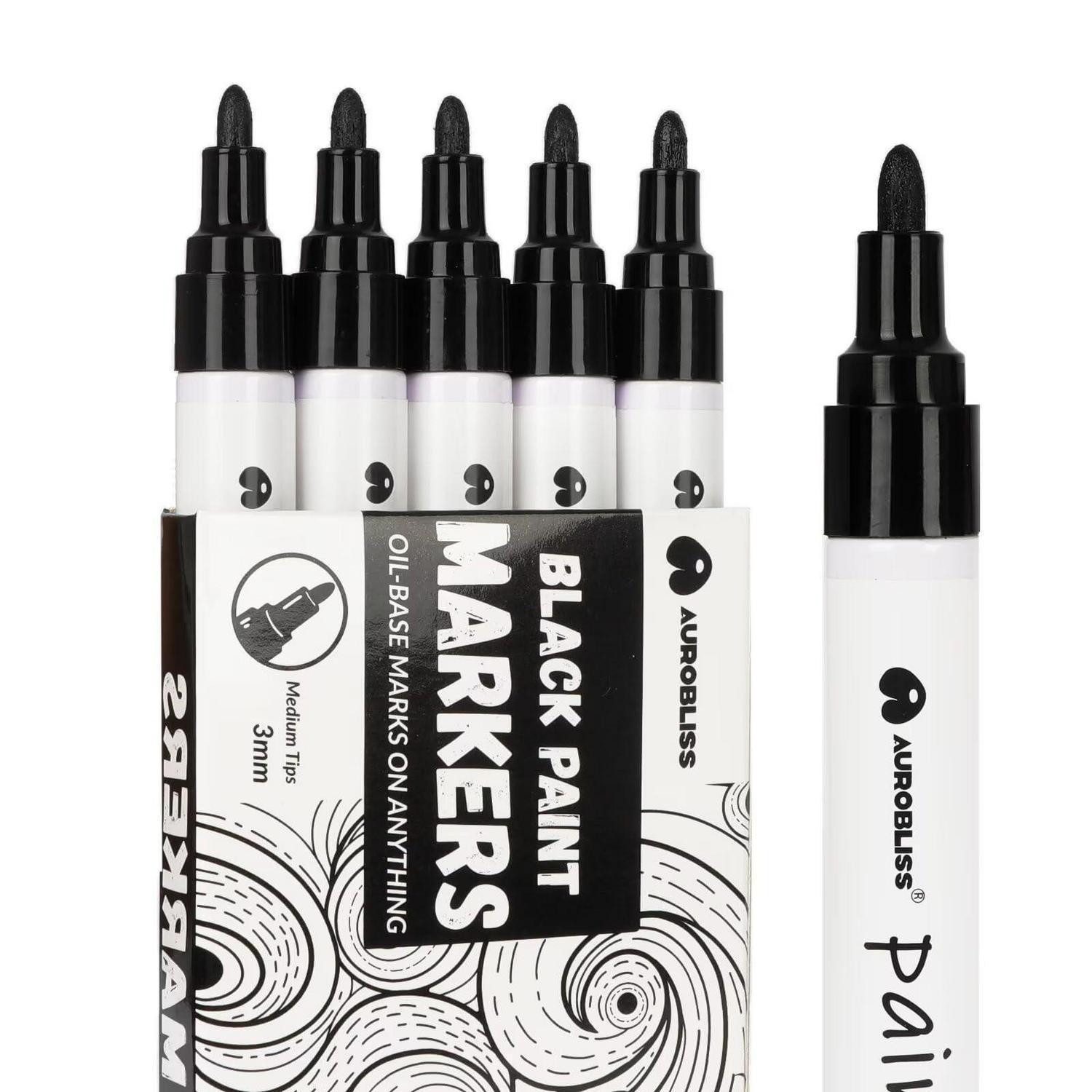 LuxusKollektion Lackmarker Lackmarker Schwarz 5 Stk. Dicke Spitze