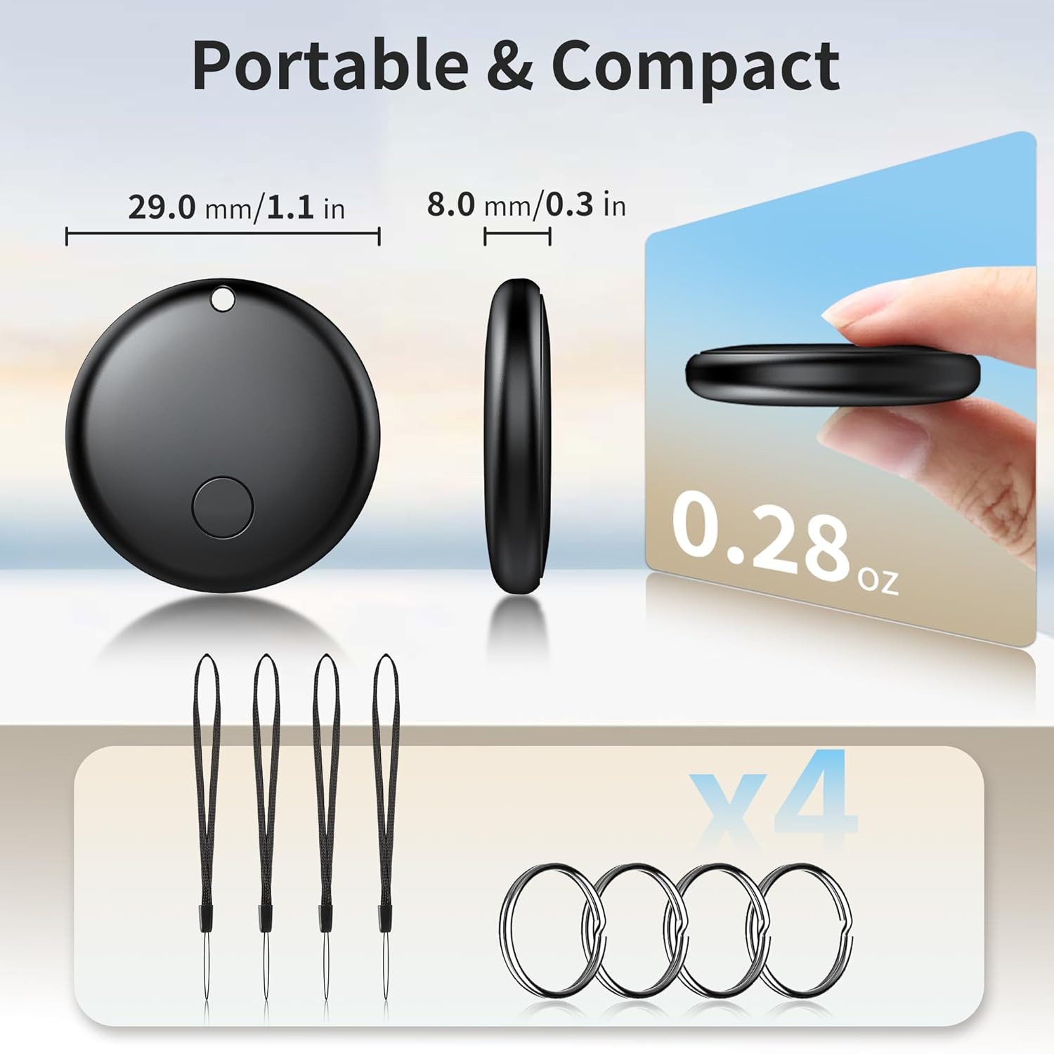 ibettertec GPS-Tracker für Android & iOS-4 St AirTag SmartTag schlüsselfinder Bluetooth-Tracker (Tracker Tags Key Finder Smarttag schlüsselfinder Luggage, Suitcase)