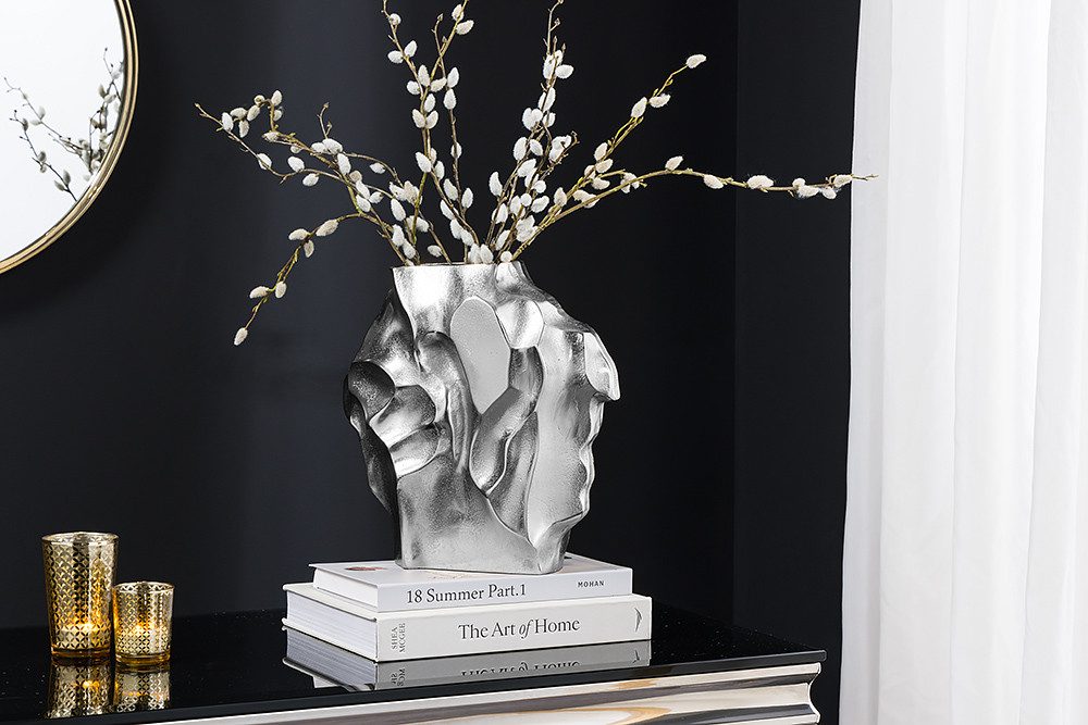riess-ambiente Dekovase LIQUID 25cm silber · Blumenvase aus Metall für Wohn günstig online kaufen