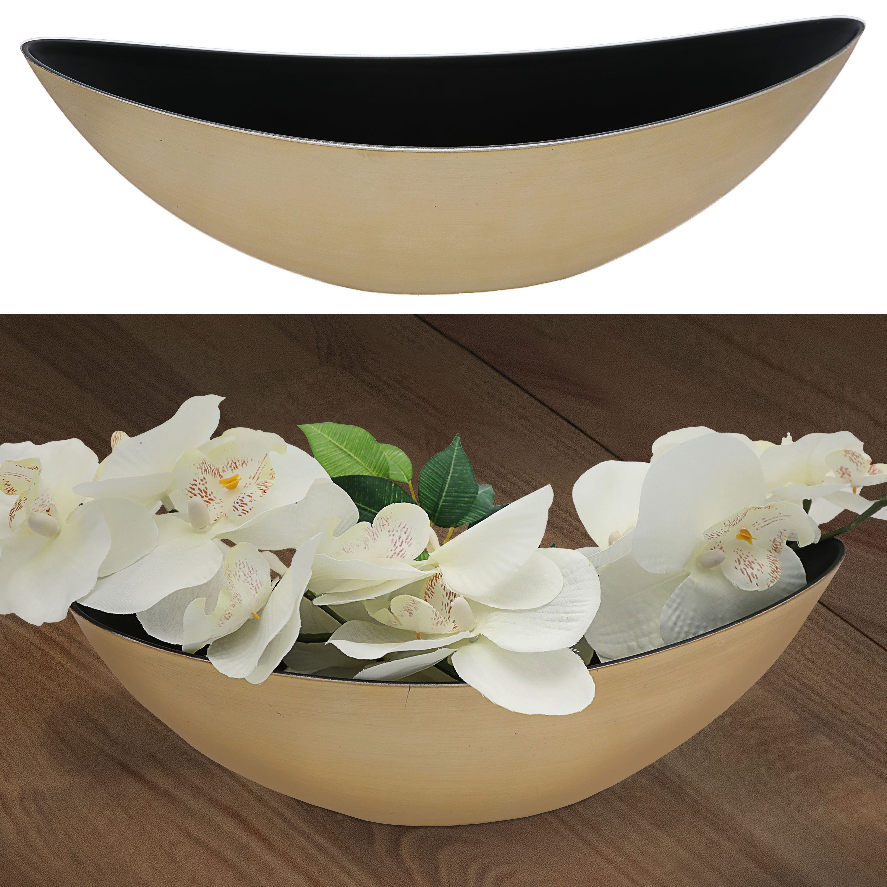 CEPEWA Dekoschale Dekoschale oval gold schwarz günstig online kaufen