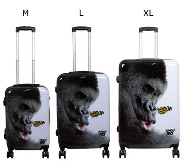 Warenhandel König Trolleyset Jungle Arts Gorilla, 4 Rollen, (Gr. M, L und XL, 3 tlg., Hartschalen Trolley Set), mit Motiv, Dehnfalte zur Vergrößerung des Packvolumens