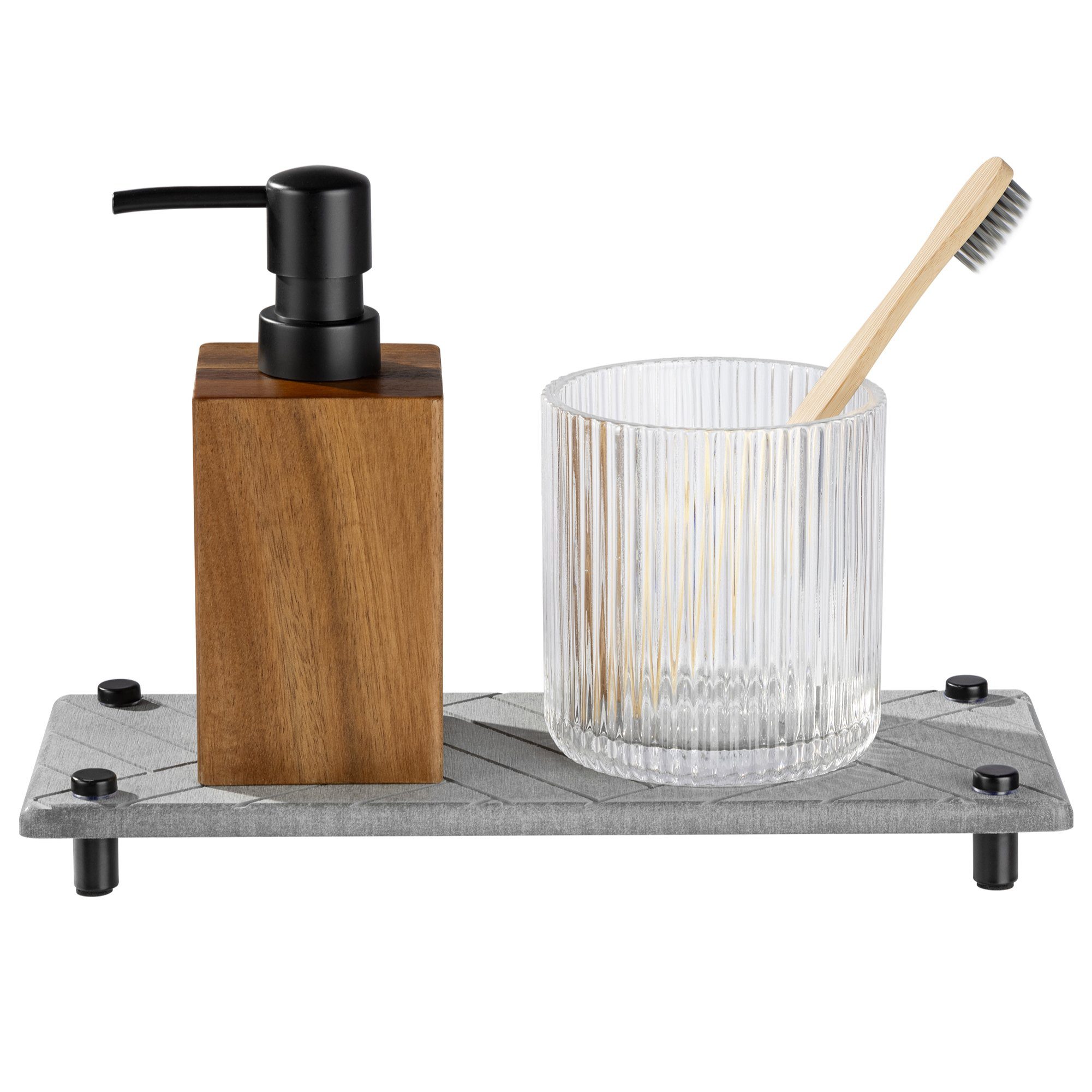 Geschirrständer Ablage für Spülutensilien aus Kieselgur - Sink Organizer aus Stein