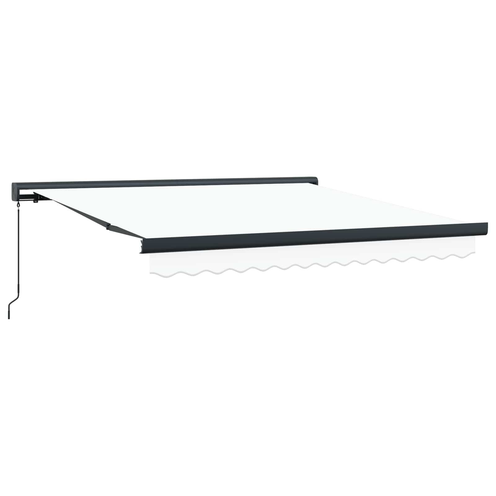 vidaXL Markise Ausziehbare Markise Weiß 300 x 250 cm Leinen und Aluminium (1-St)