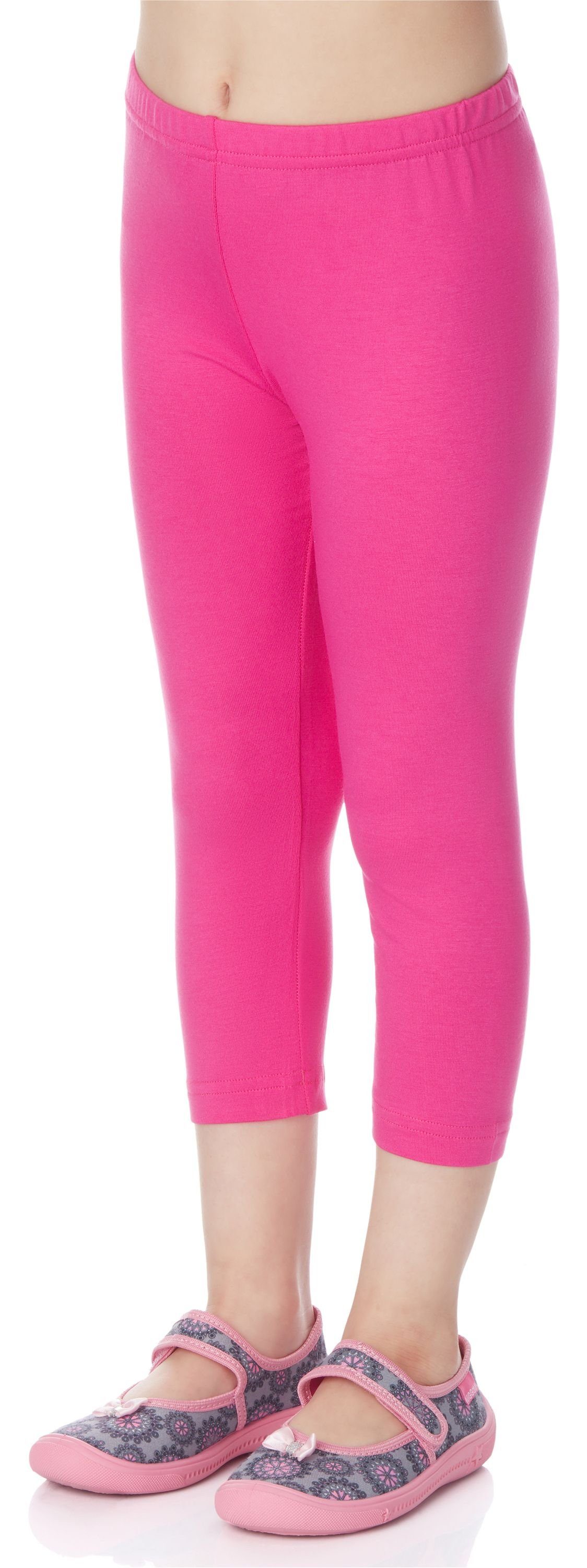 Bund aus (1-tlg) 3/4 elastischer Rosa Merry Mädchen Viskose Capri Style Leggings Leggings MS10-131