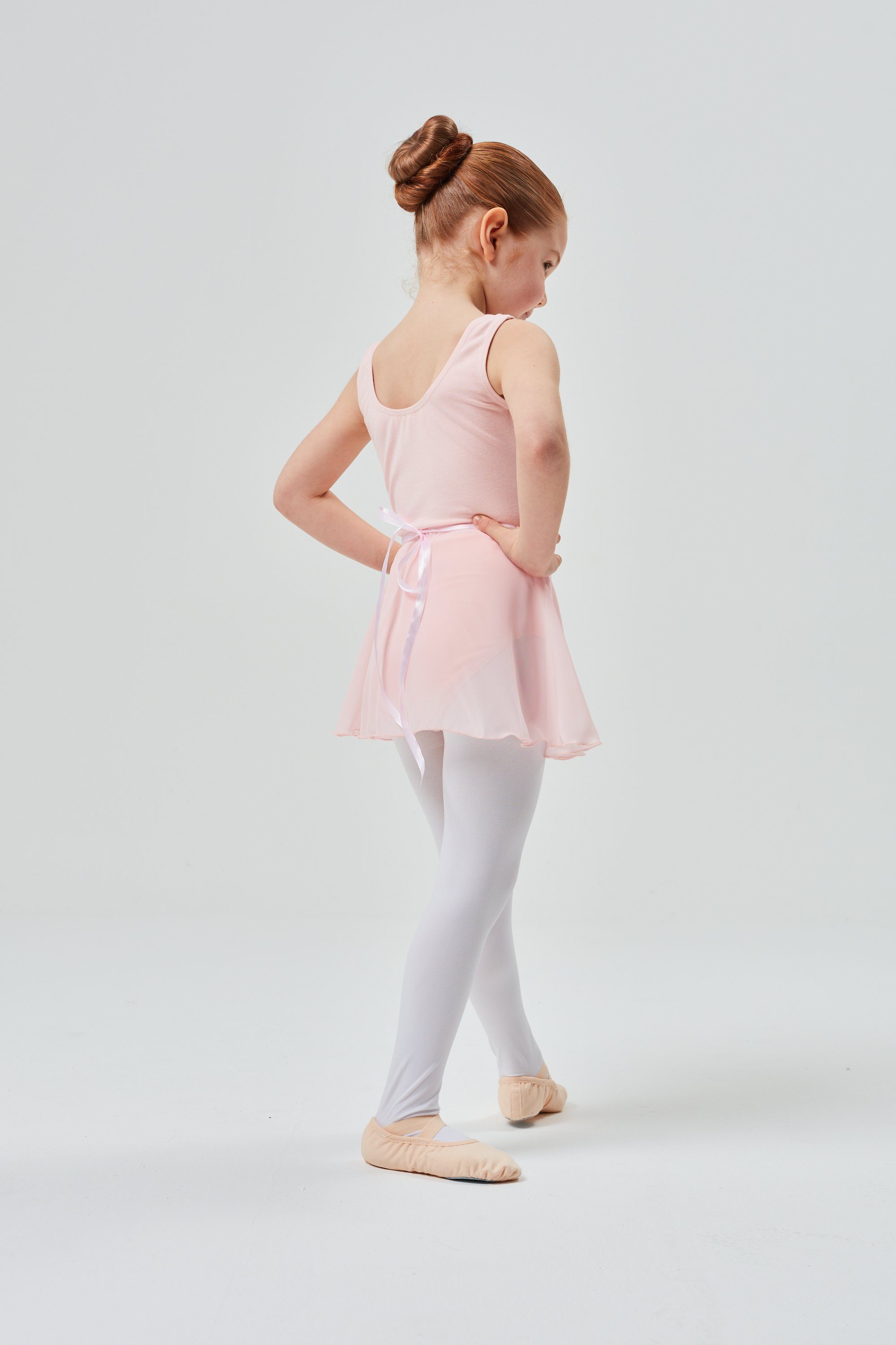 ärmelloser aus tanzmuster ballett-rosa zum weichem Ballettrock Ballettbody Wickelrock Emma Binden Baumwollmischgewebe