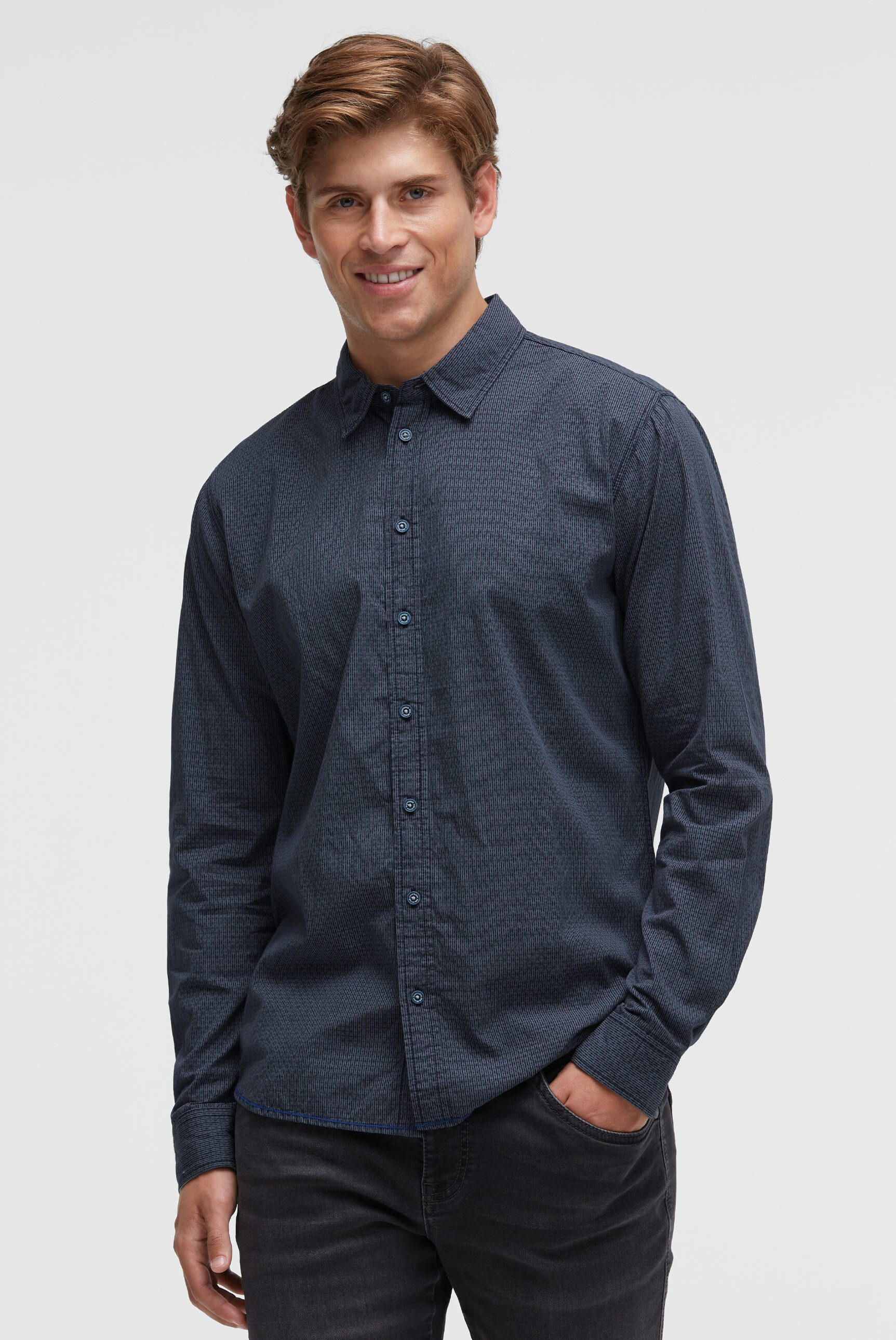 CAMP DAVID Langarmhemd mit Kentkragen