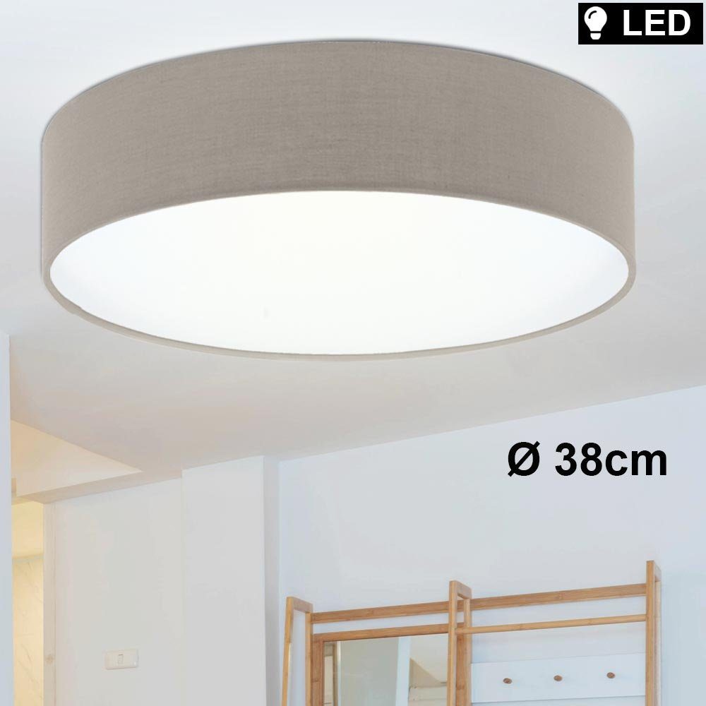 etc-shop LED Deckenleuchte, Leuchtmittel inklusive, Warmweiß, Decken Lampe taupe Wohn Schlaf Zimmer Beleuchtung Büro
