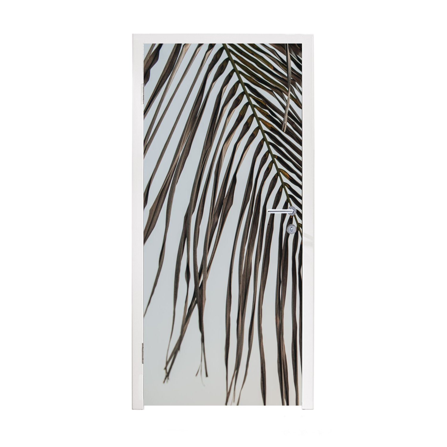 MuchoWow Türtapete Blätter - Sommer - Palmenblatt - Tropisch, Matt, bedruckt, (1 St), Fototapete für Tür, Türaufkleber, 75x205 cm | Türtapeten