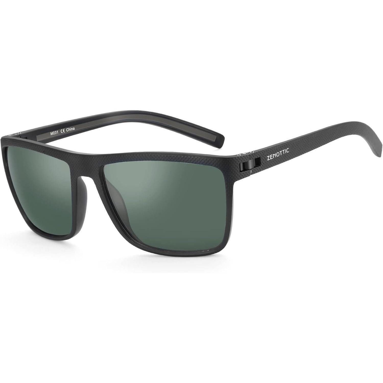 Sonnenbrille Sonnenbrille Herren polarisierte C05 Schwarzer Rahmen Grüne Linse