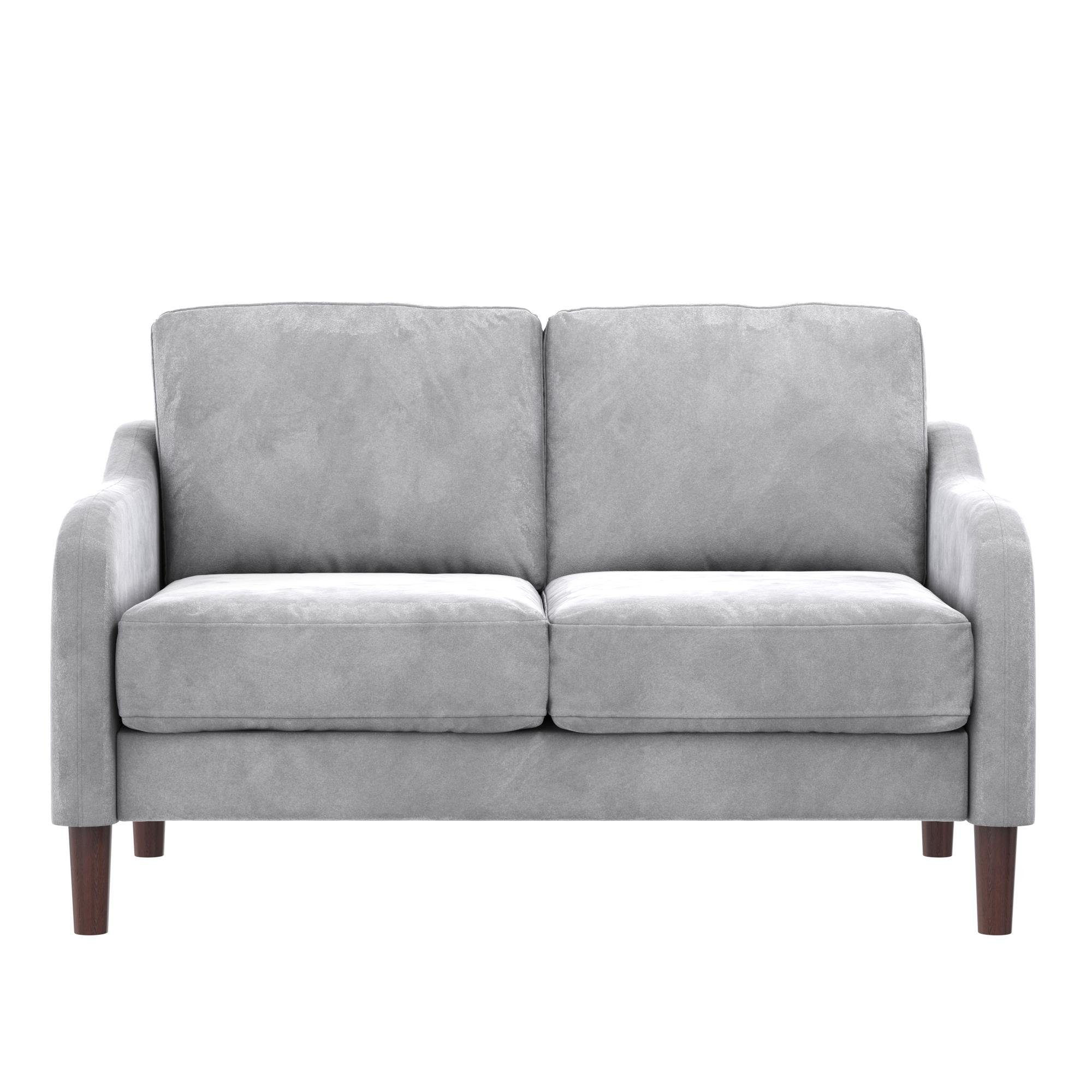 in Bezug Couch, 2-Sitzer, Sofa Marbella, 129,5 loft24 Samtoptik, Länge cm grau