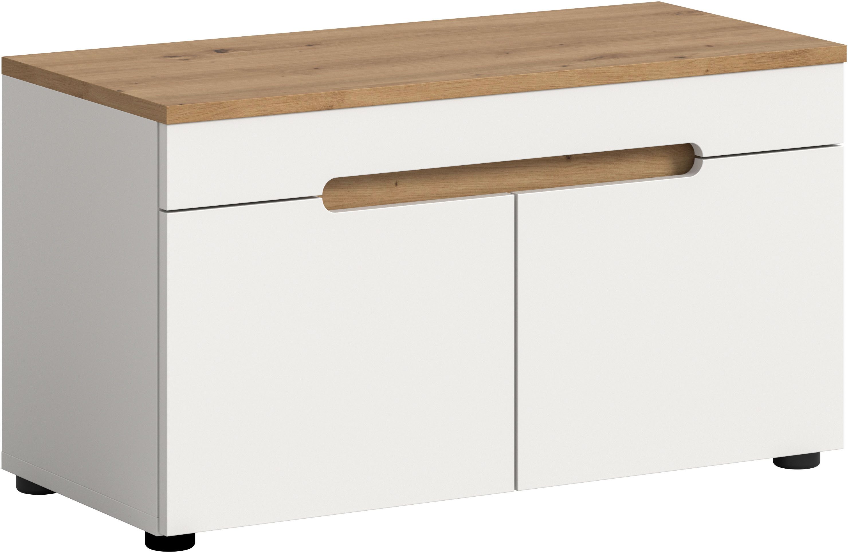 Home affaire Sitzbank REHAT, TOPSELLER!, Breite 80cm, 2 Türen, 2 Fächer (in verschiedenen Farben erhältlich), Garderobenbank, Flurbank, Dielenbank, Bank mit Stauraum, Bank