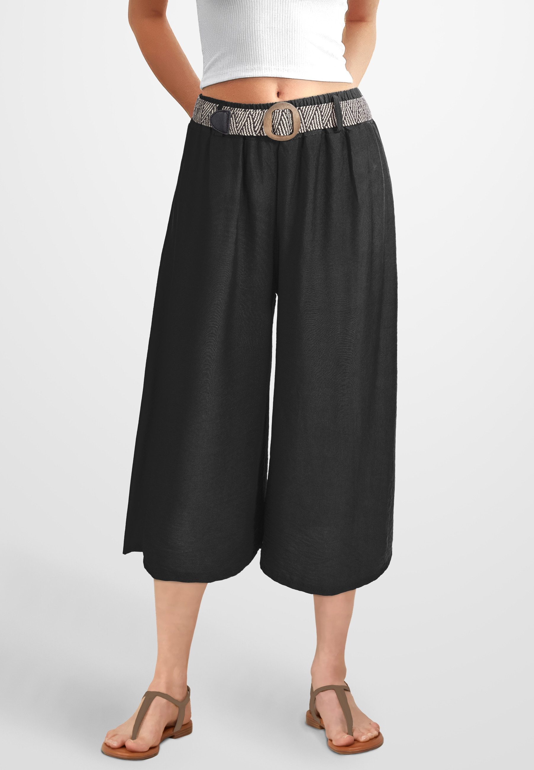 PEKIVESSA 7/8-Hose Culotte mit elastischem Gürtel günstig online kaufen