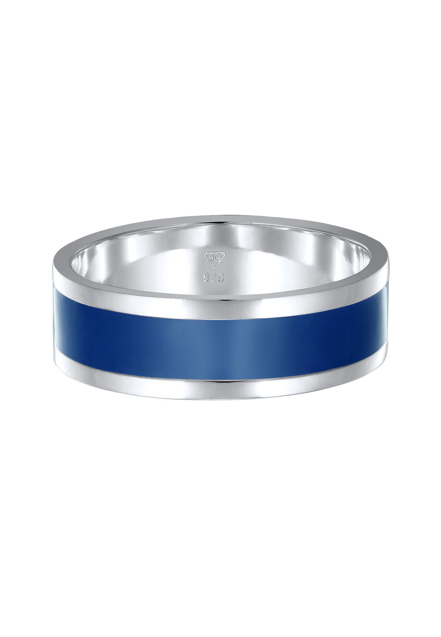Kuzzoi Silberring Herren Bandring Emaille Casual günstig online kaufen