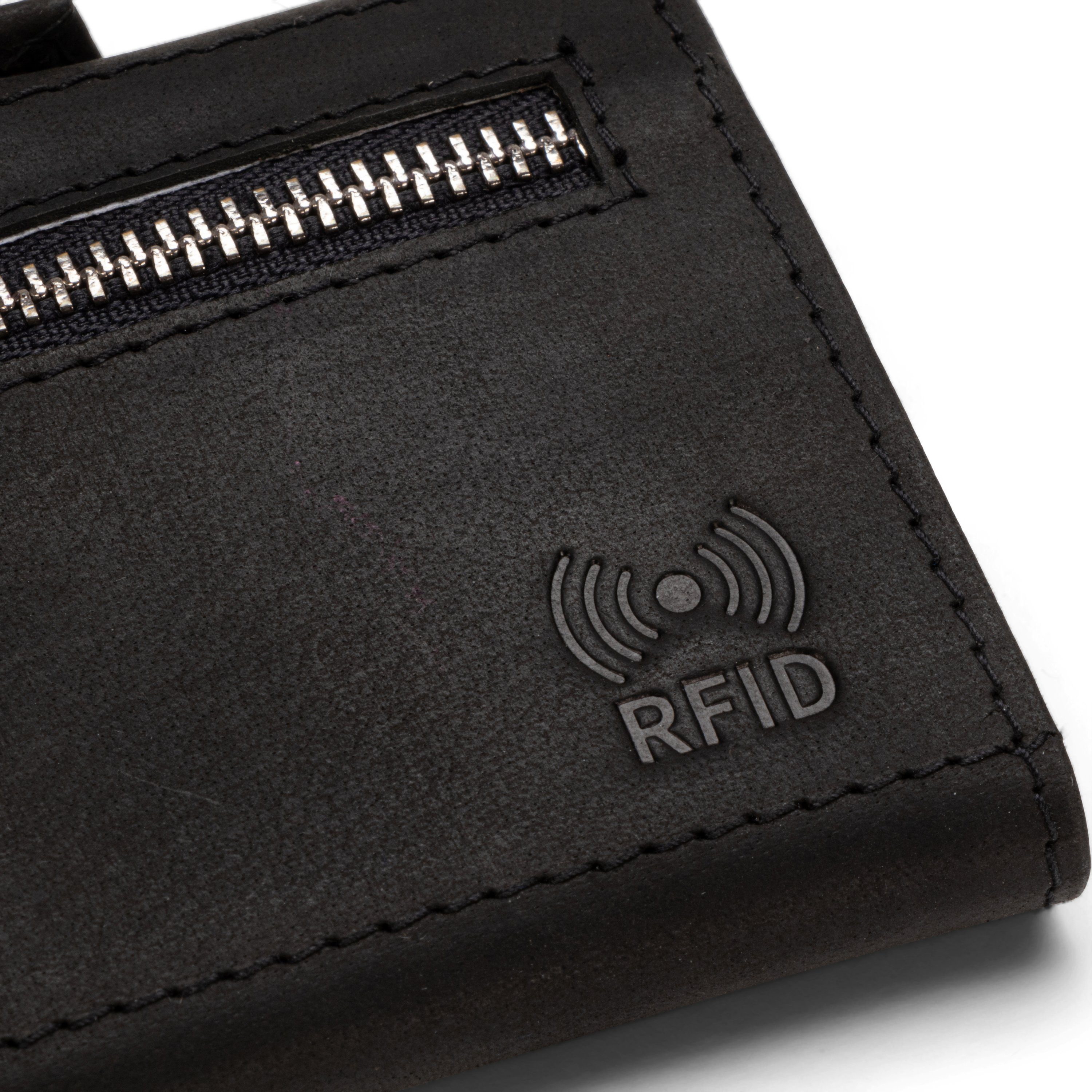 SERASAR Geldbörse Schwarz mit mit Geschenkbox Geldbörse "Genius" inkl. (1-tlg), RFID-Schutz Münzfach