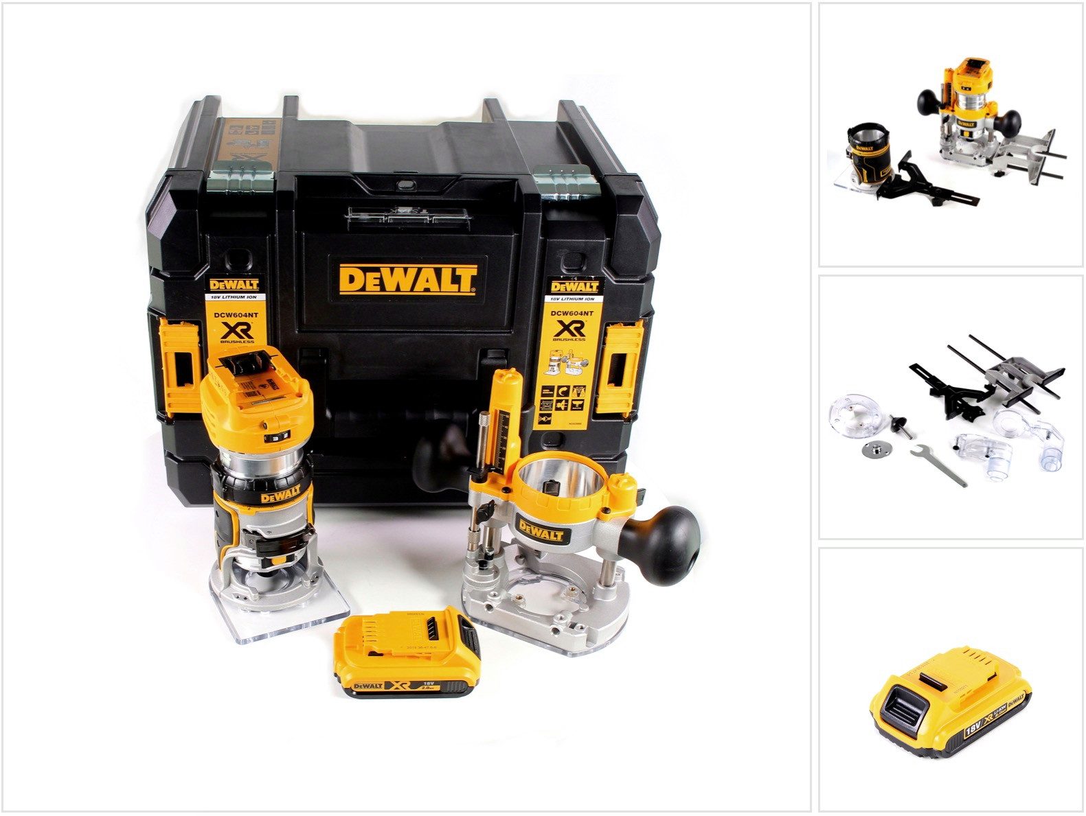 DeWalt Oberfräse DCW 604 NT Akku Kombifräse 18V 55mm + 1x Akku 2,0 Ah in TSTAK - ohne