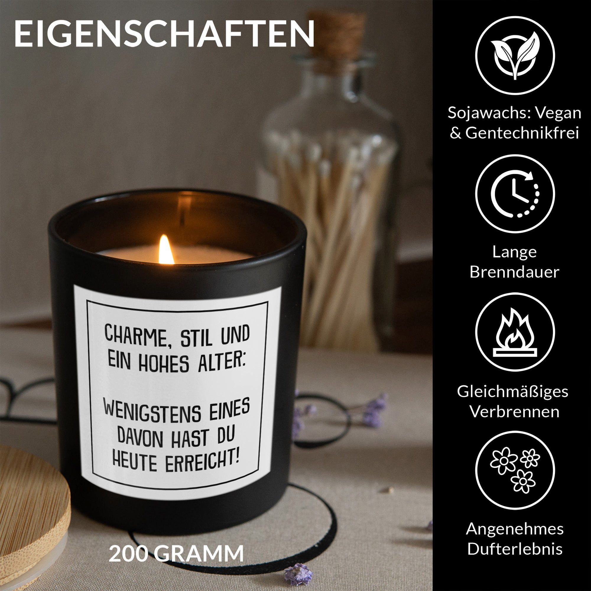 22Feels Duftkerze HANDGEMACHT Zitrus Frauen Geburtstagsgeschenk Geburtstag Deko Glas, MADE IN GERMANY, Europäisches Sojawachs, Bambusdeckel und Glas, Vegan