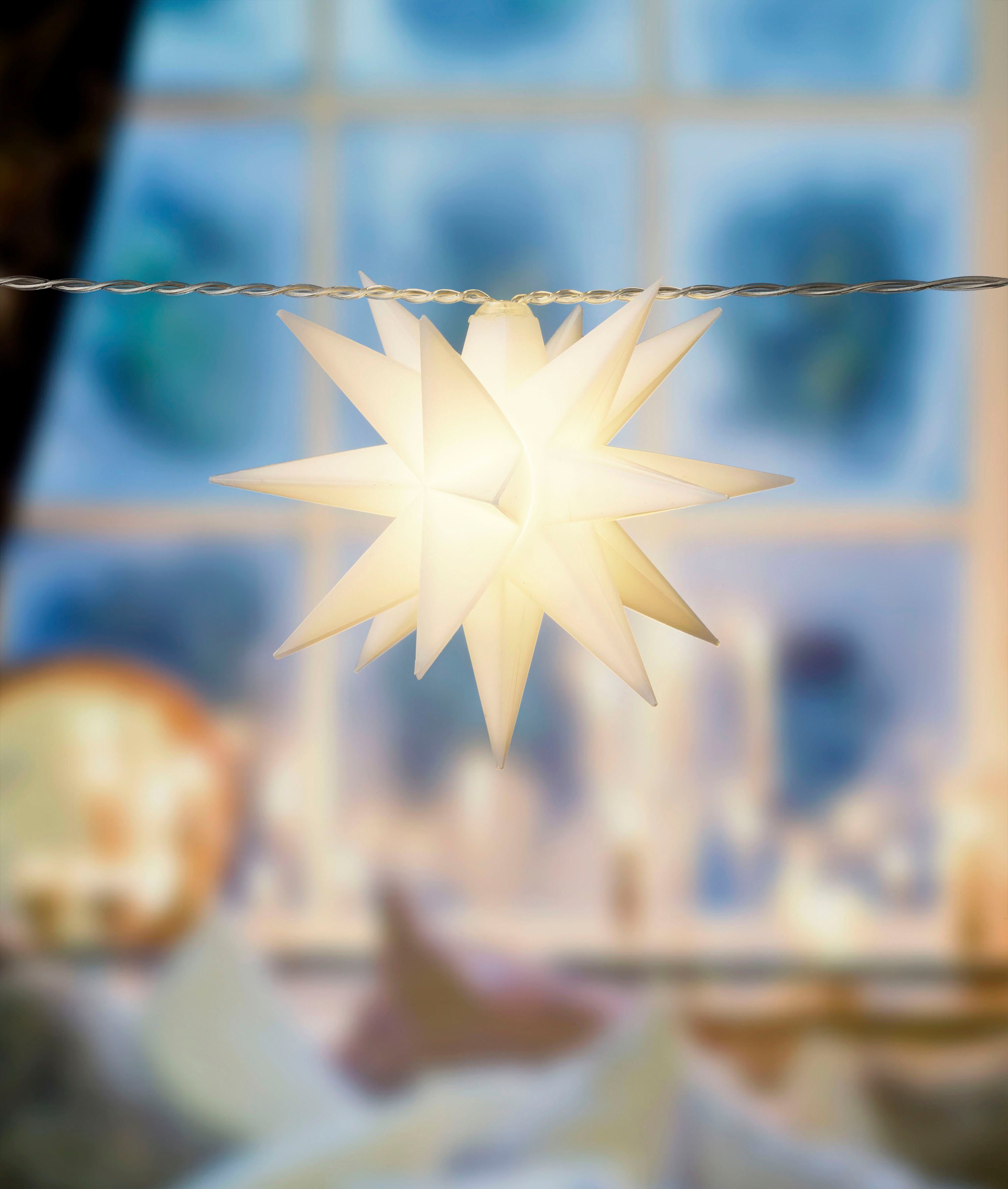 my Sternen, Weihnachtsdeko Außenbereich 10-flammig, Dion, den mit Timer, home geschützen für Weihnachtsbeleuchtung mit LED-Lichterkette