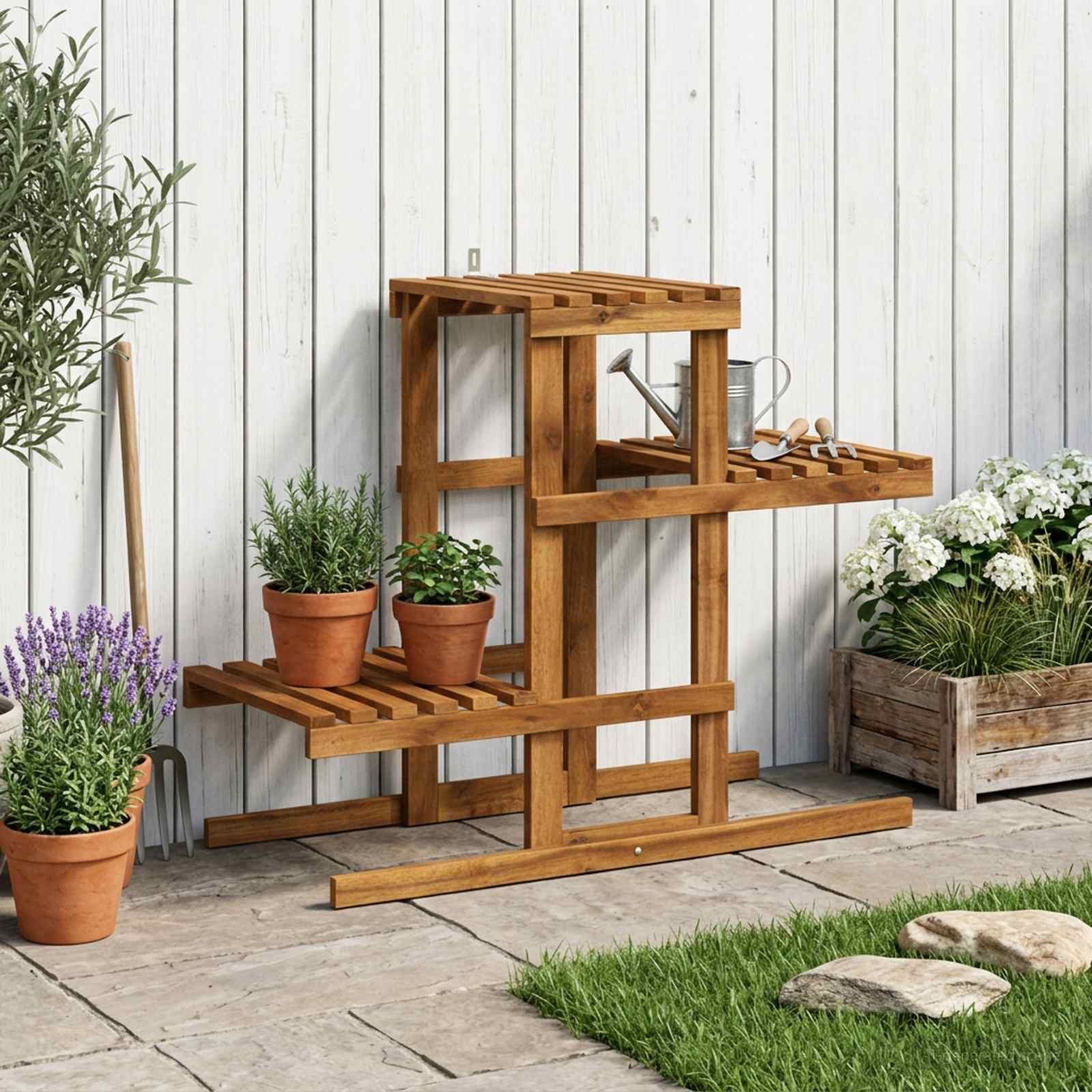vidaXL Blumenständer Pflanzenständer Natur 82 x 36 x 60 cm Massivholz (1 St)