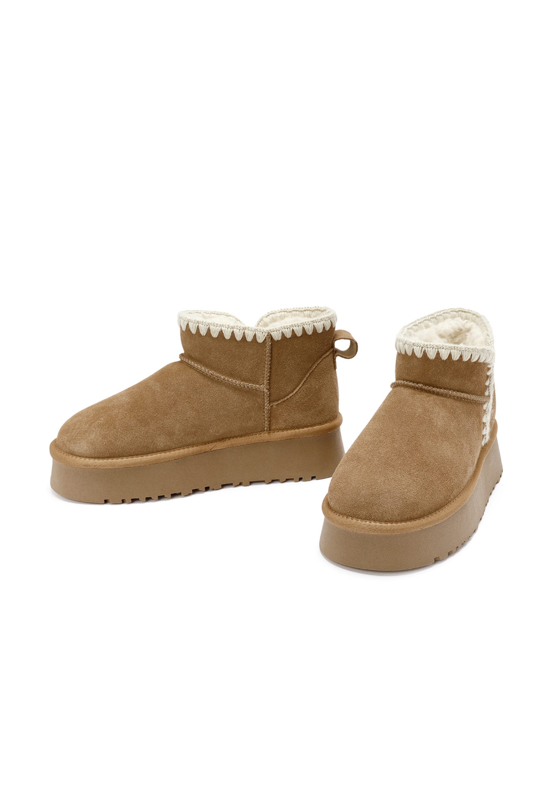 Derimod Teddy-Stiefel aus Veloursleder Ankleboots