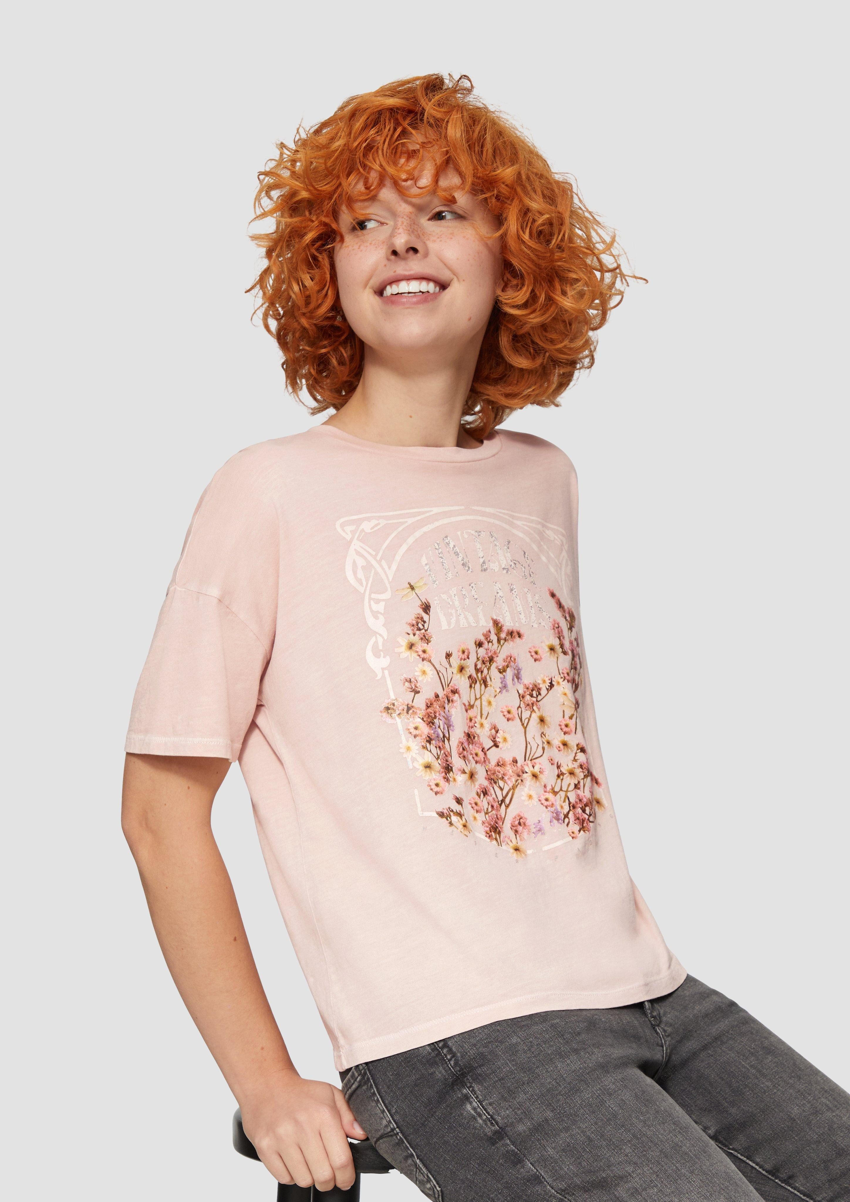 QS Kurzarmshirt T-Shirt mit Frontprint Garment günstig online kaufen