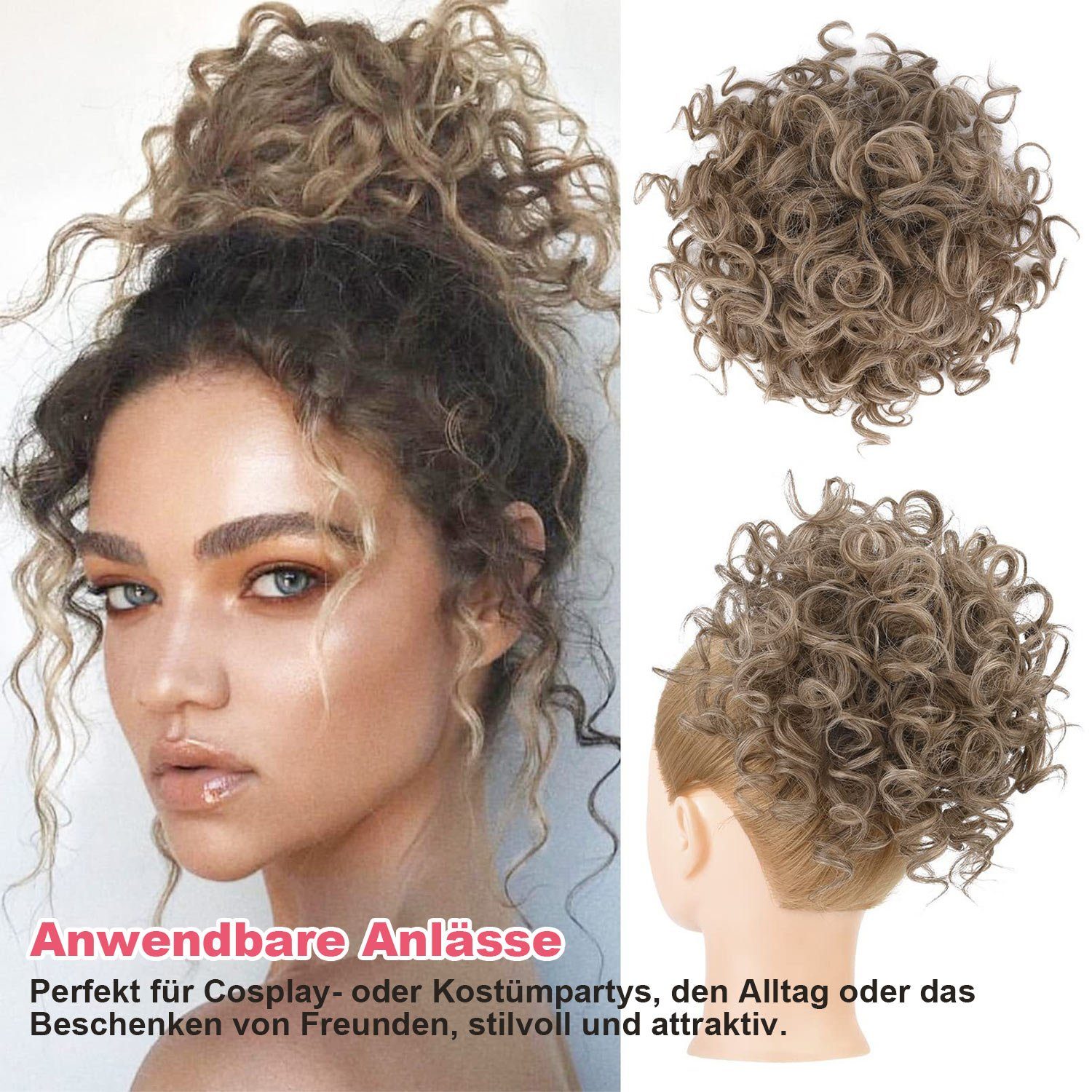 MAGICSHE 10A/0906 Kordelzug Haarteil Kunsthaarperücke Dutt mit Haarverlängerung Locken