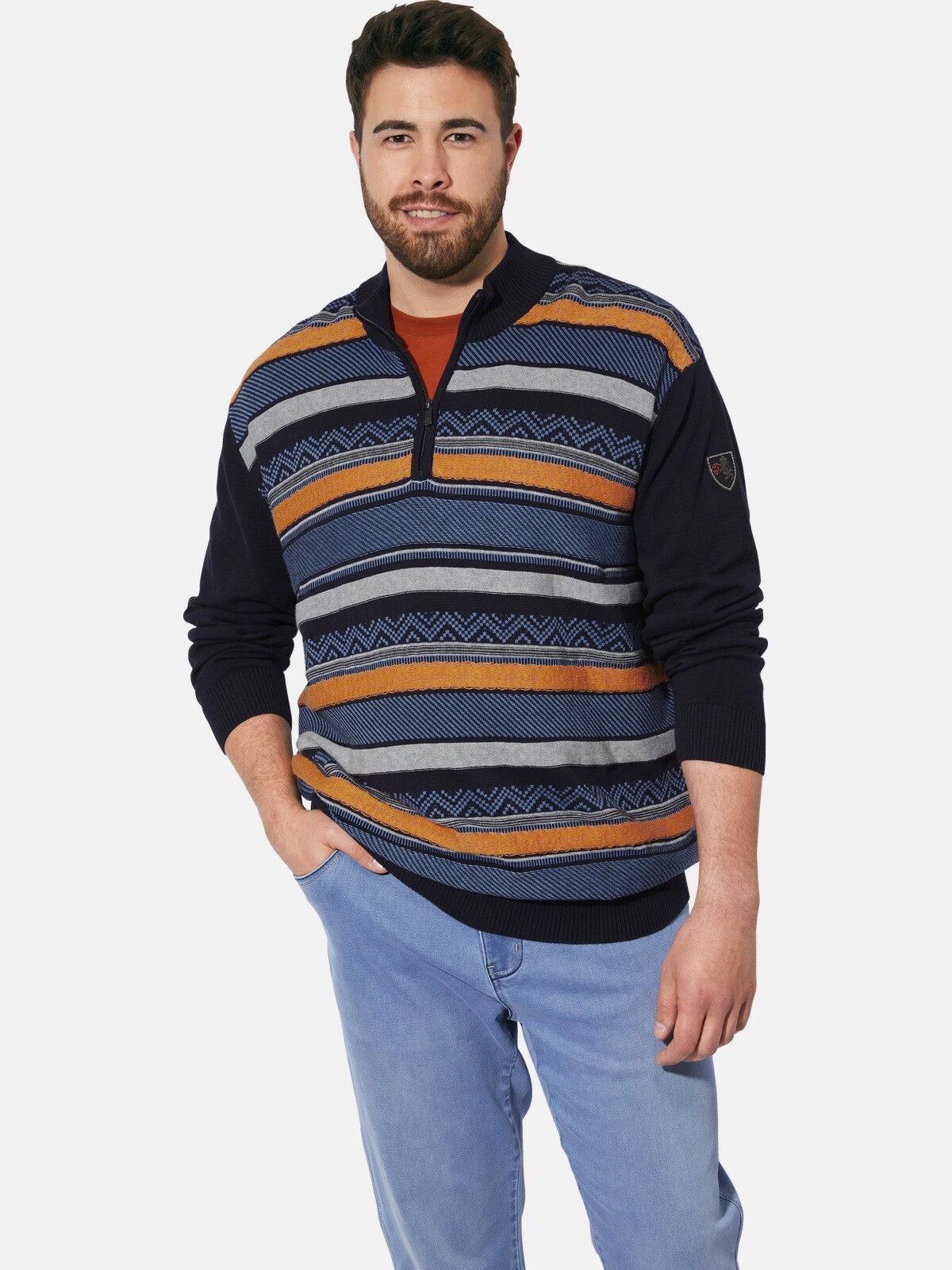Charles Colby Strickpullover EARL LEANDOW mit elastischem Saumbund