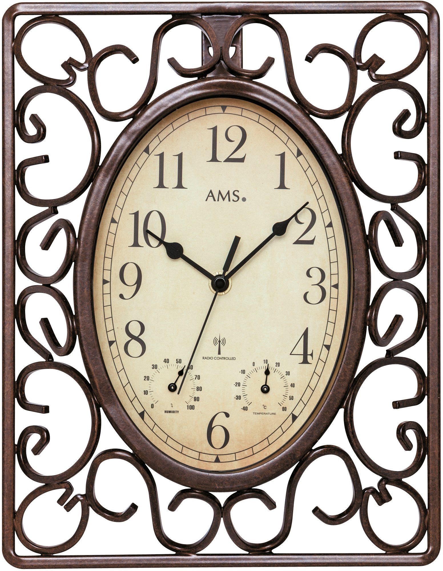 AMS Funkwanduhr F5976 (Quarzuhr,Wohnzimmer,Esszimmer,Küche,Arbeitszimmer,Bü günstig online kaufen