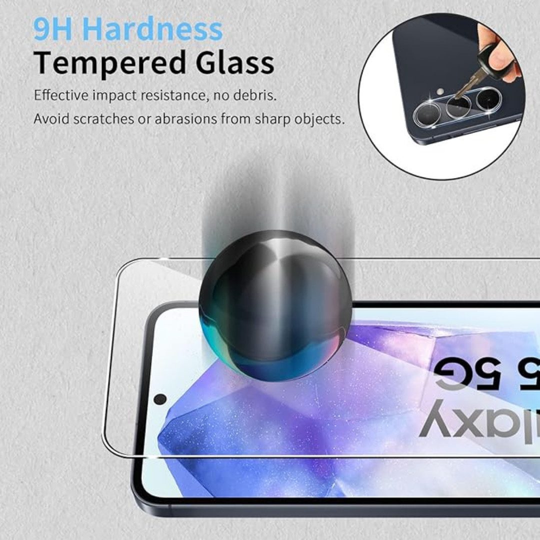 SmartUP Displayschutzglas 2X Schutzglas für Samsung Galaxy A55 5G Panzerfolie Display Full 9H für Samsung Galaxy A55 5G, kompletter Displayschutz – Bild 3 von 5