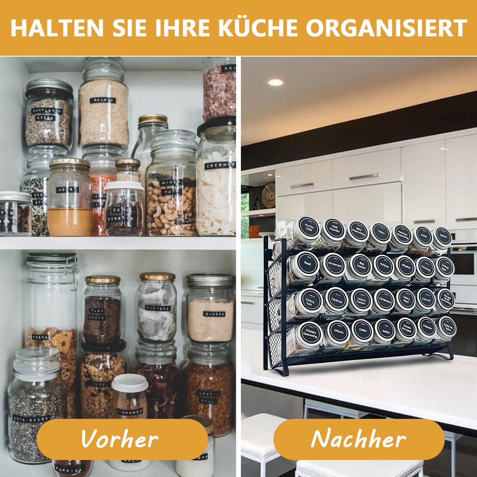 Rhein Beleuchtung Gewürzregal 4-stufiges stehendes Gewürzregal, günstig online kaufen