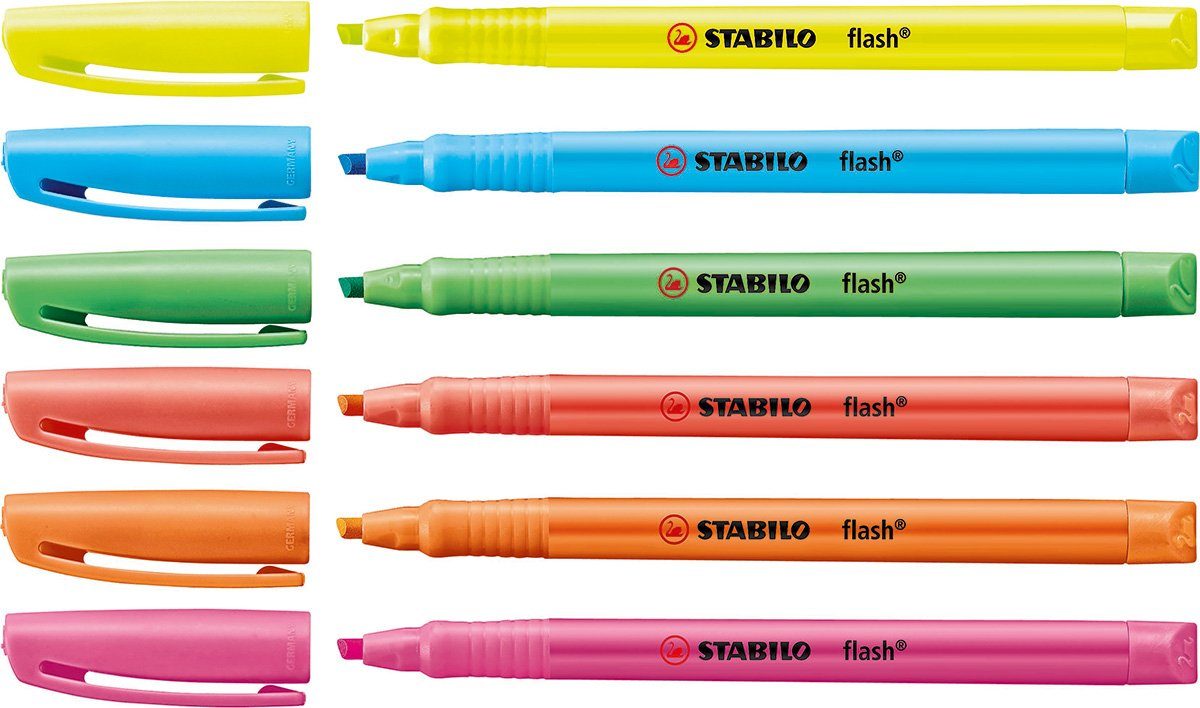 STABILO Marker STABILO Textmarker flash, 6er PP-Etui