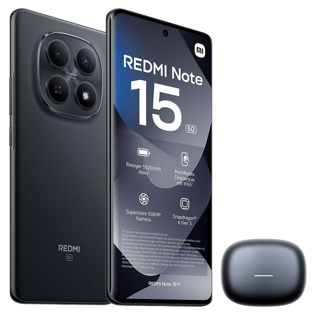 Redmi Note 15 5G 8+256GB Smartphone & Bluetooth Kopfhörer Handy