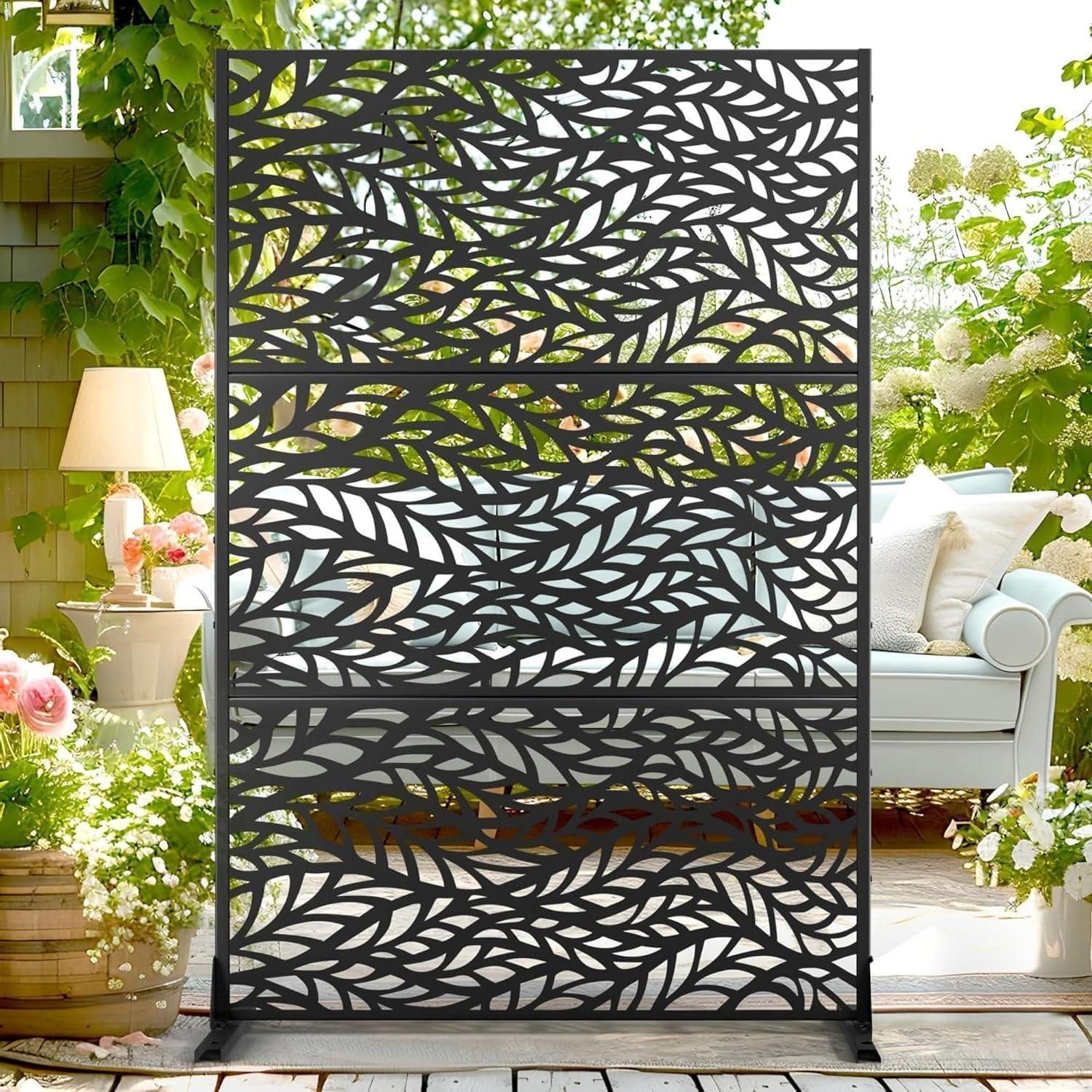 LuxusKollektion Paravent Metall Paravent Sichtschutz 120x180cm (1 St)
