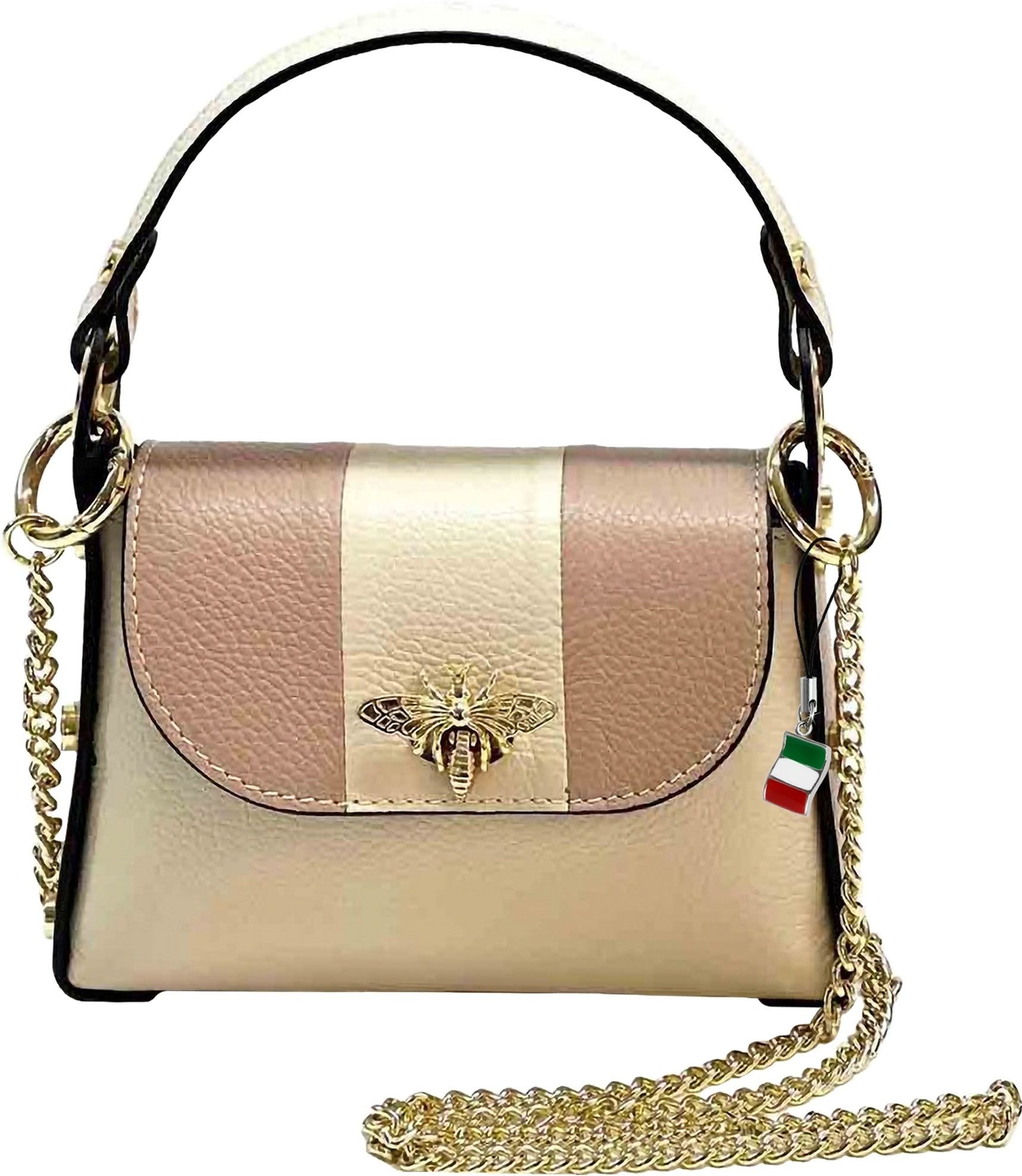 Umhängetasche Florence Tasche beige rosa Leder