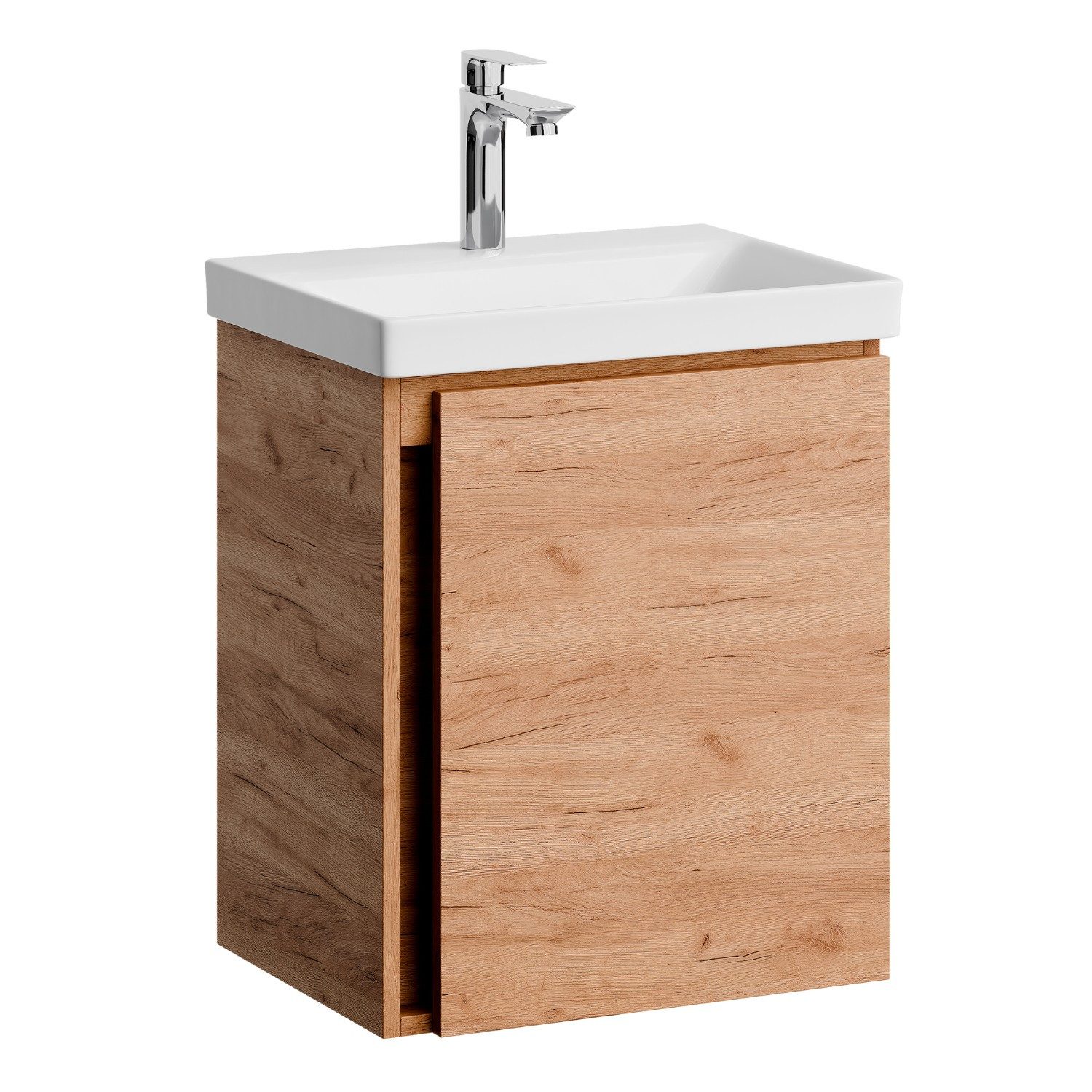 Planetmöbel Waschtisch-Set Unterschrank mit Waschbecken 50cm mit Armatur, (Badezimmerschrank, Waschbecken)