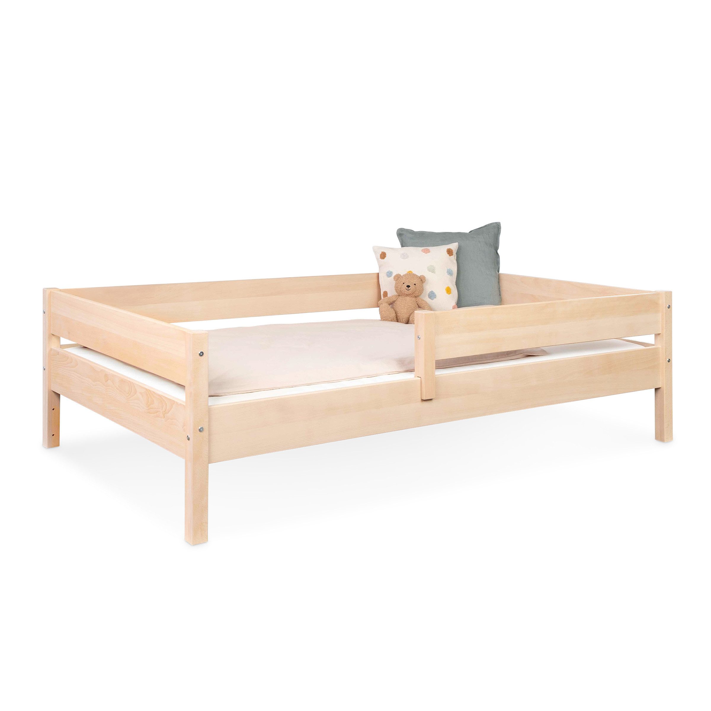 Ehrenkind Kinderbett Buche Nova, Kinderbett mit Rausfallschutz (aus massivem Buchenholz)