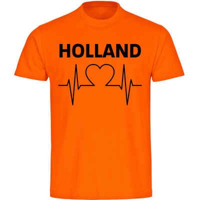 multifanshop T-Shirt Herren Holland - Herzschlag - Männer