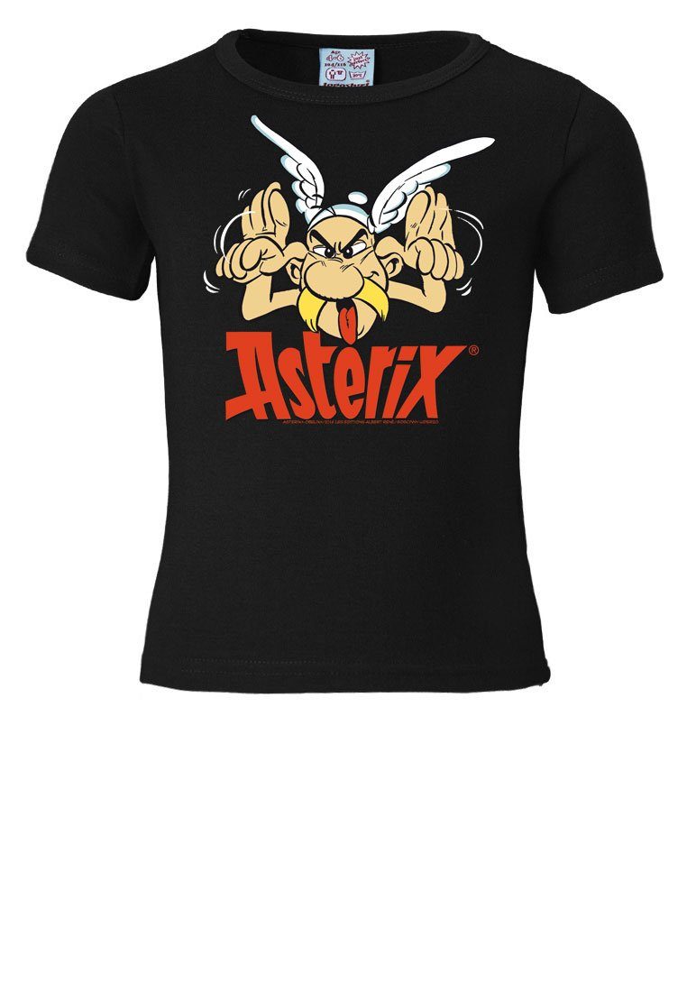 Asterix T-Shirt LOGOSHIRT Grimasse mit - Asterix-Frontprint