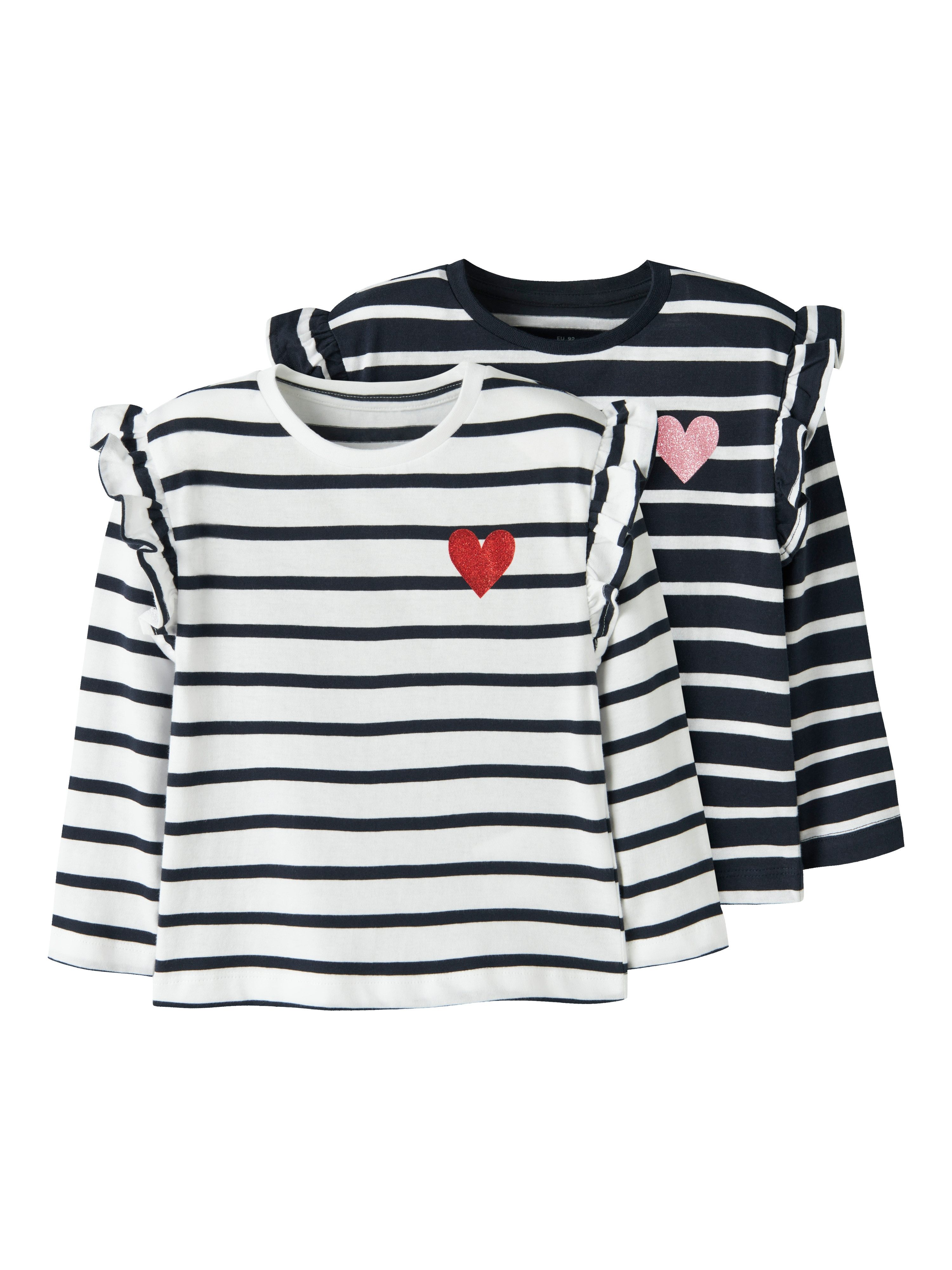 Name It T-Shirt NMFTOVELINA 2P LS NREG TOP PB (Packung, 2-tlg)