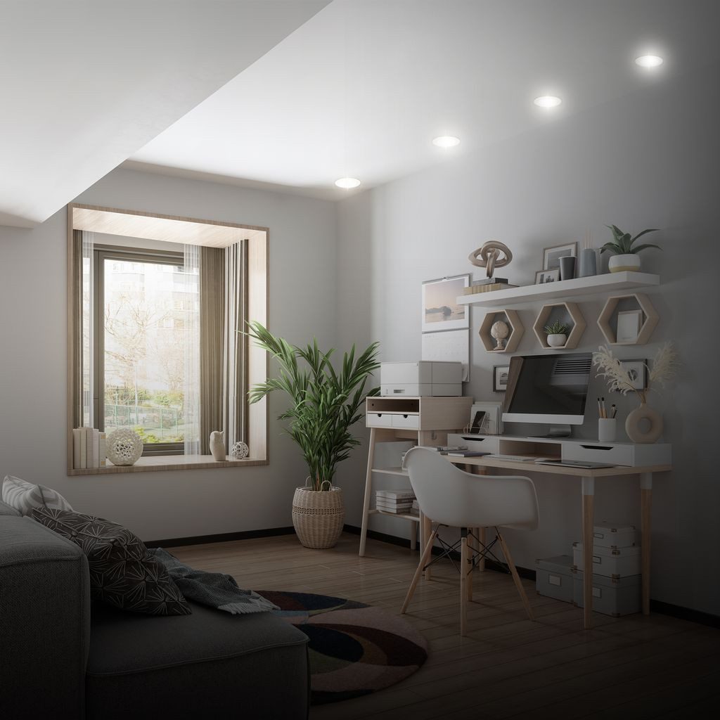 B.K.Licht LED Einbaustrahler 5x LED Einbaustrahler ultraflach weiß - BKL1619, LED fest integriert, 2700K - Extra-Warmweiß, LED Einbauleuchten 120x28 mm Weiß je 6W Decke Wohnzimmer Schlafzimmer