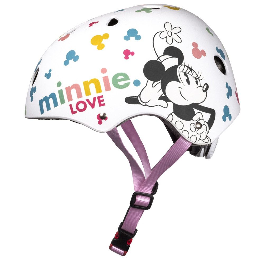 Seven Polska Kinderfahrradhelm Disney "MINNIE WHITE", Roller Blades, Skater, 52-56cm, ab ca. 6 Jahre