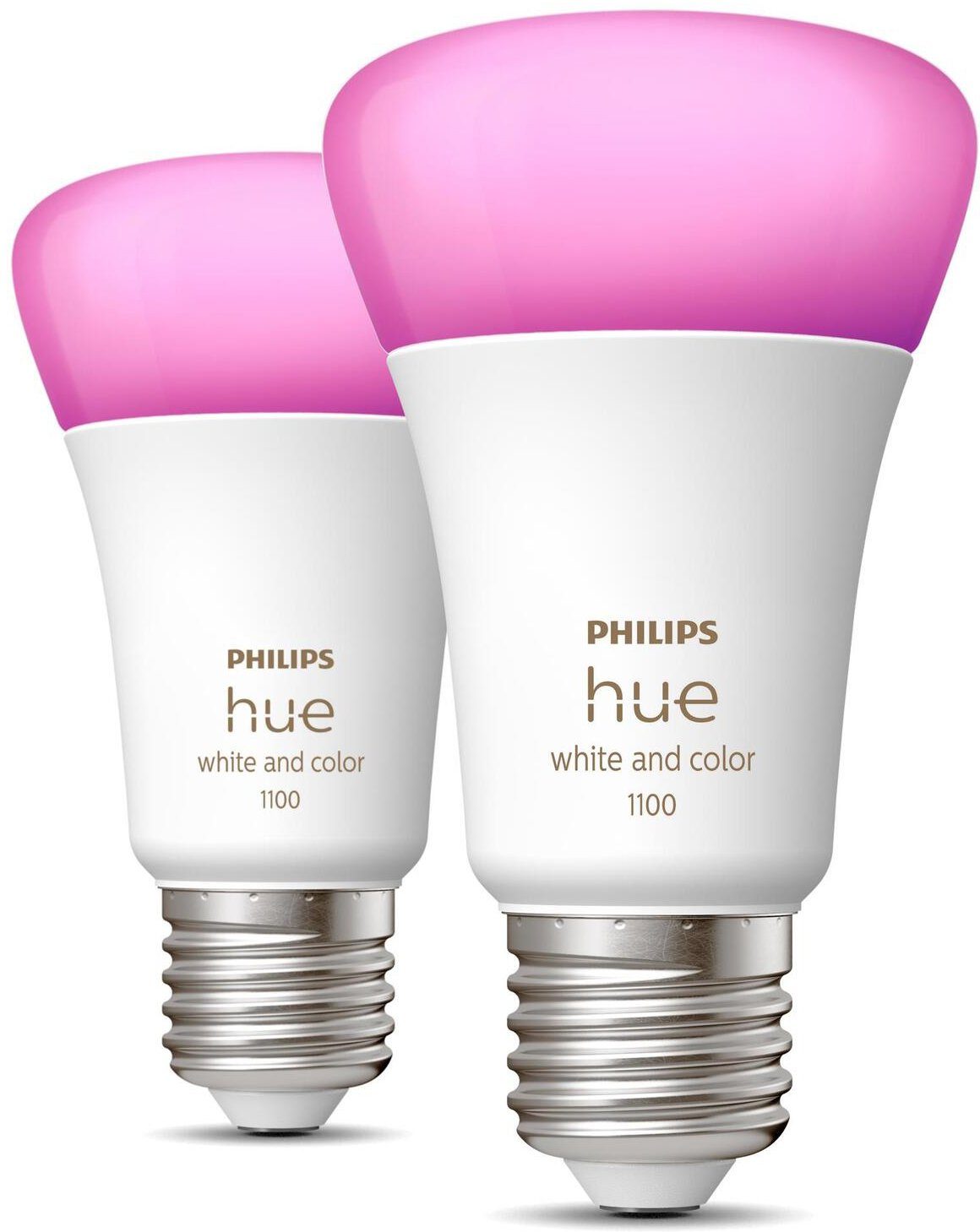 Philips Hue LED-Leuchtmittel White & Col. Amb. E27 Doppelpack 2x800lm 75W, E27, 1 St., Farbwechsler, Warmweiß