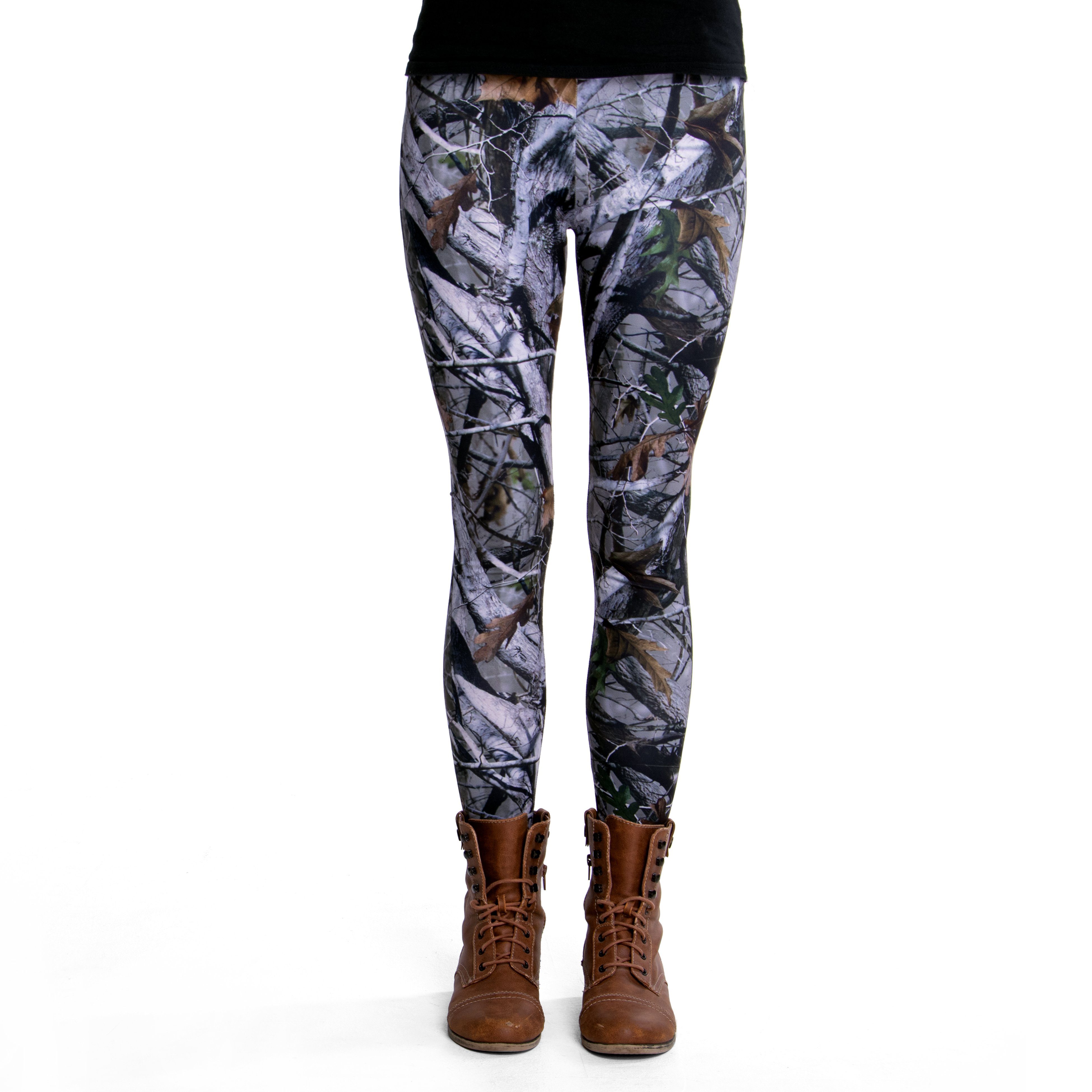 cosey Leggings Bunte Bedruckte Motiv-Leggings Baum/Wald (Einheitsgröße XS-L)